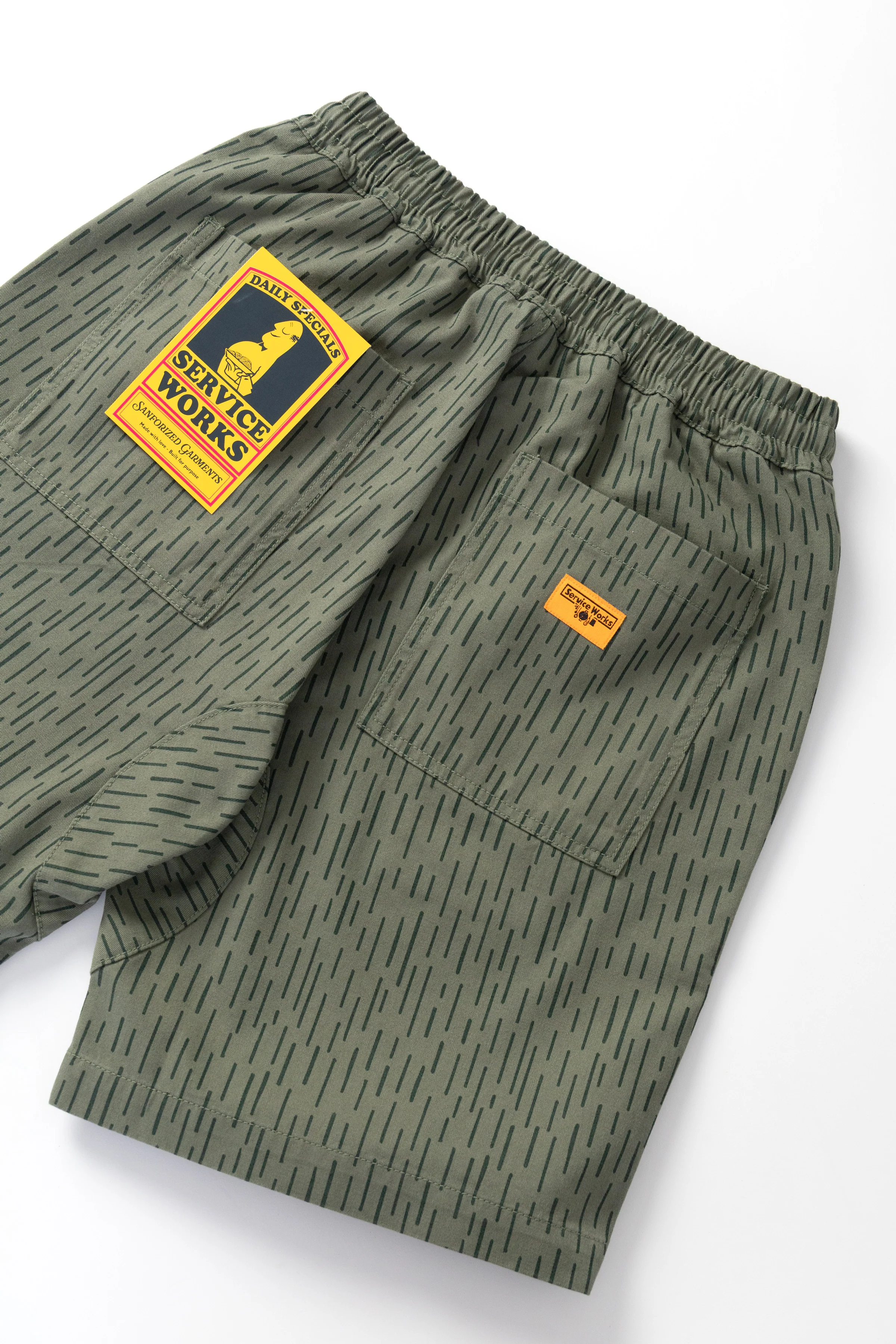 Patterned Chef Shorts - Raindrop Green - Image 6