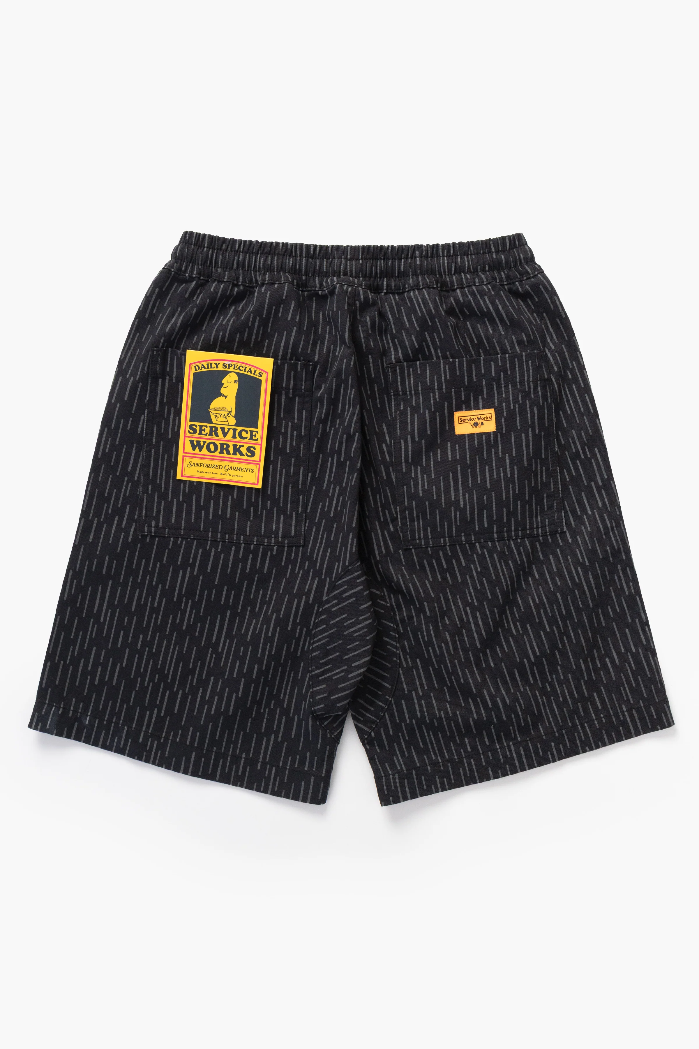 Patterned Chef Shorts - Raindrop Mono - Image 5