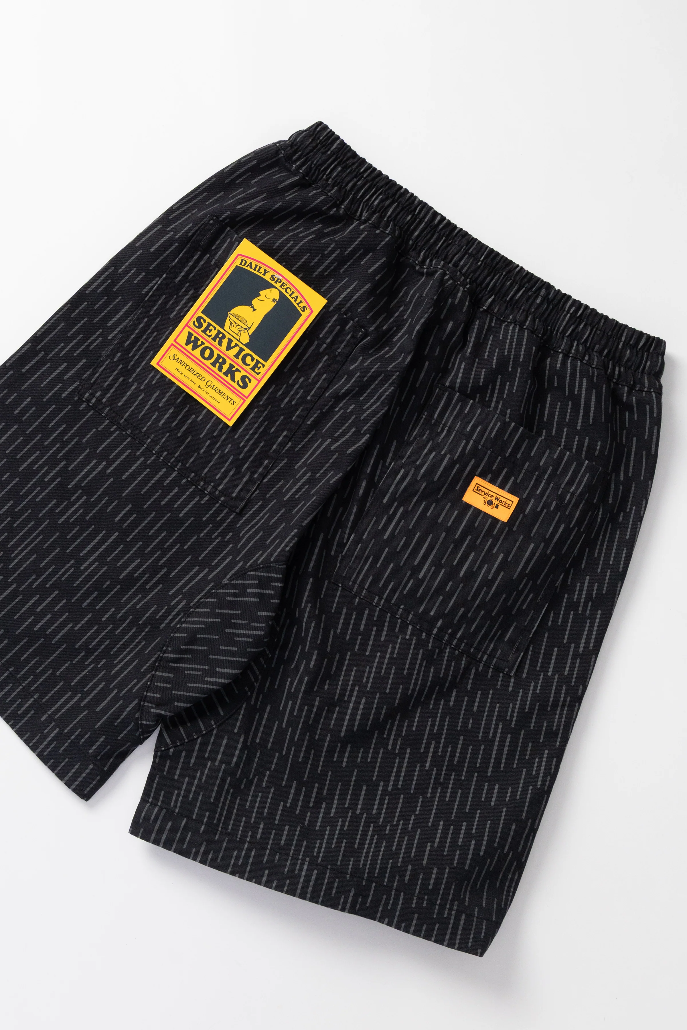 Patterned Chef Shorts - Raindrop Mono - Image 6