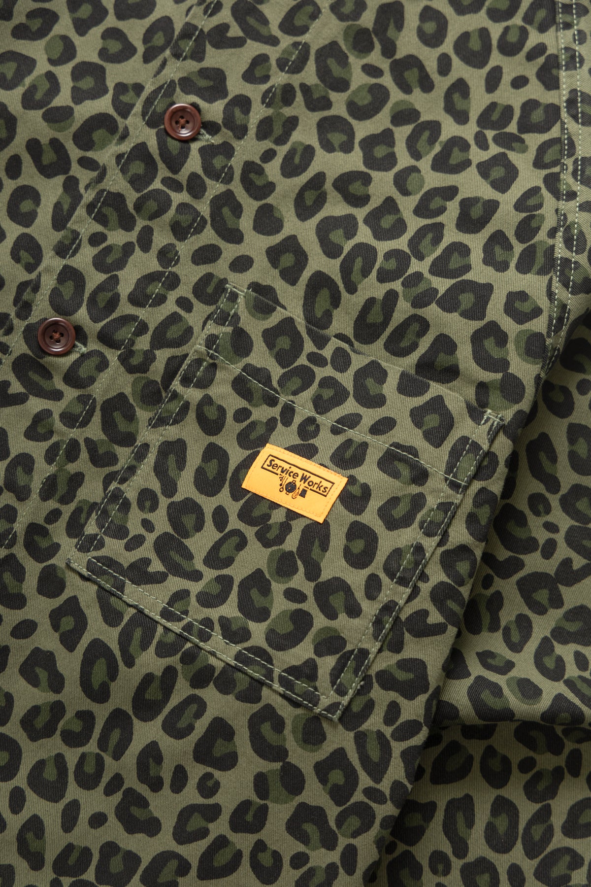 Patterned Front Of House Jacket - Green Leopard - Image 3