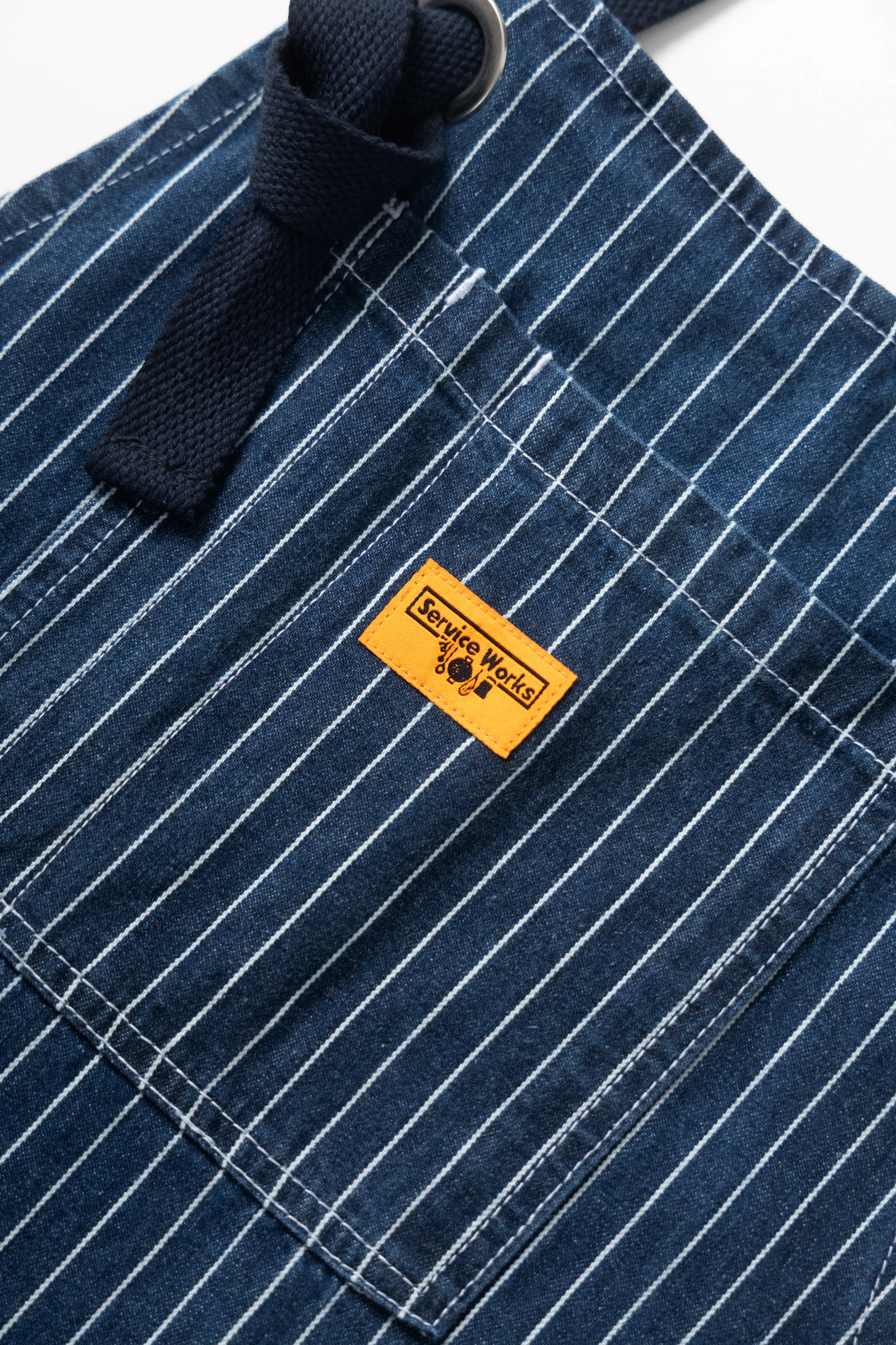 Pinstripe Denim Apron - Indigo - Image 3