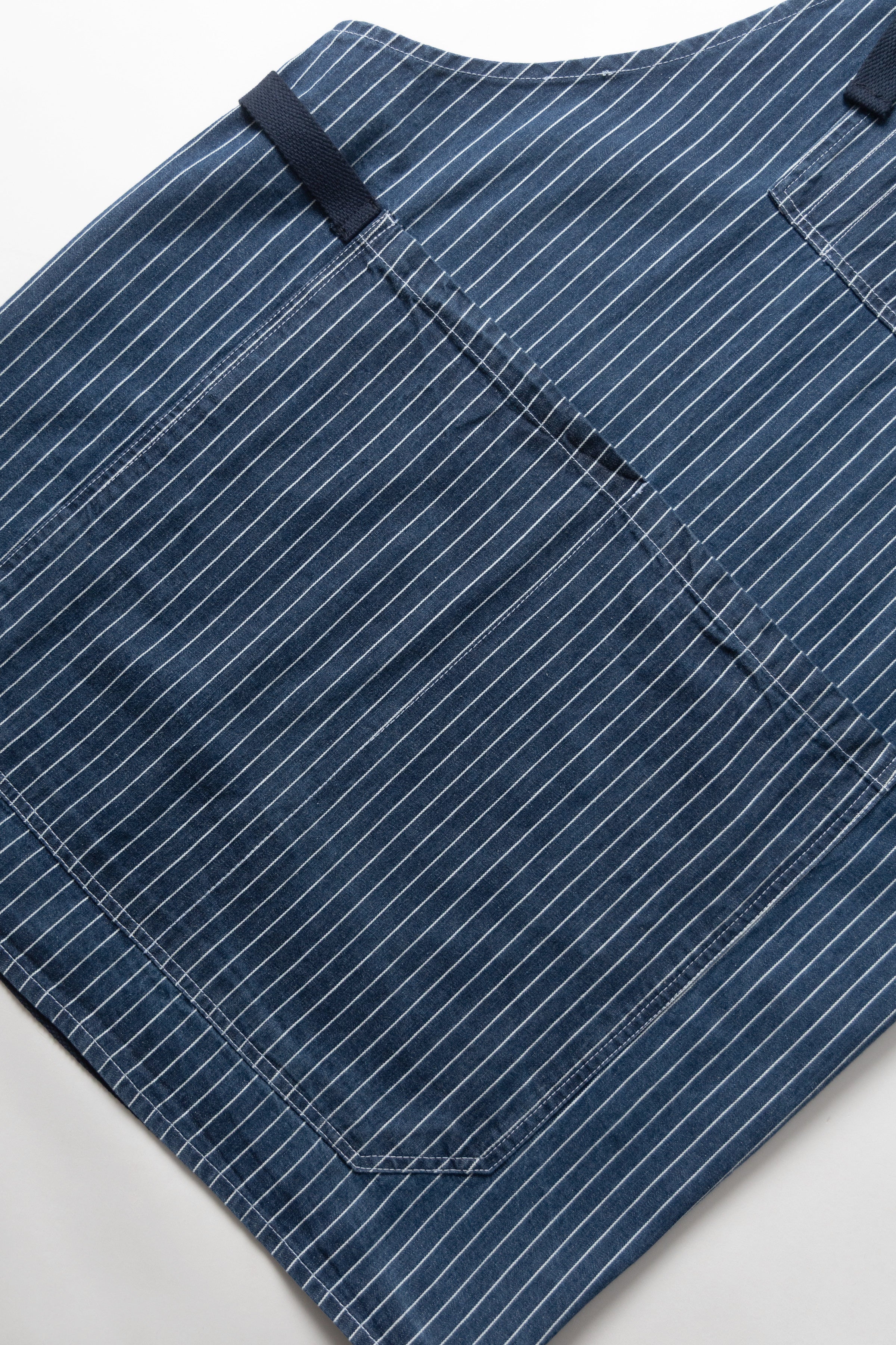 Pinstripe Denim Apron - Indigo - Image 4