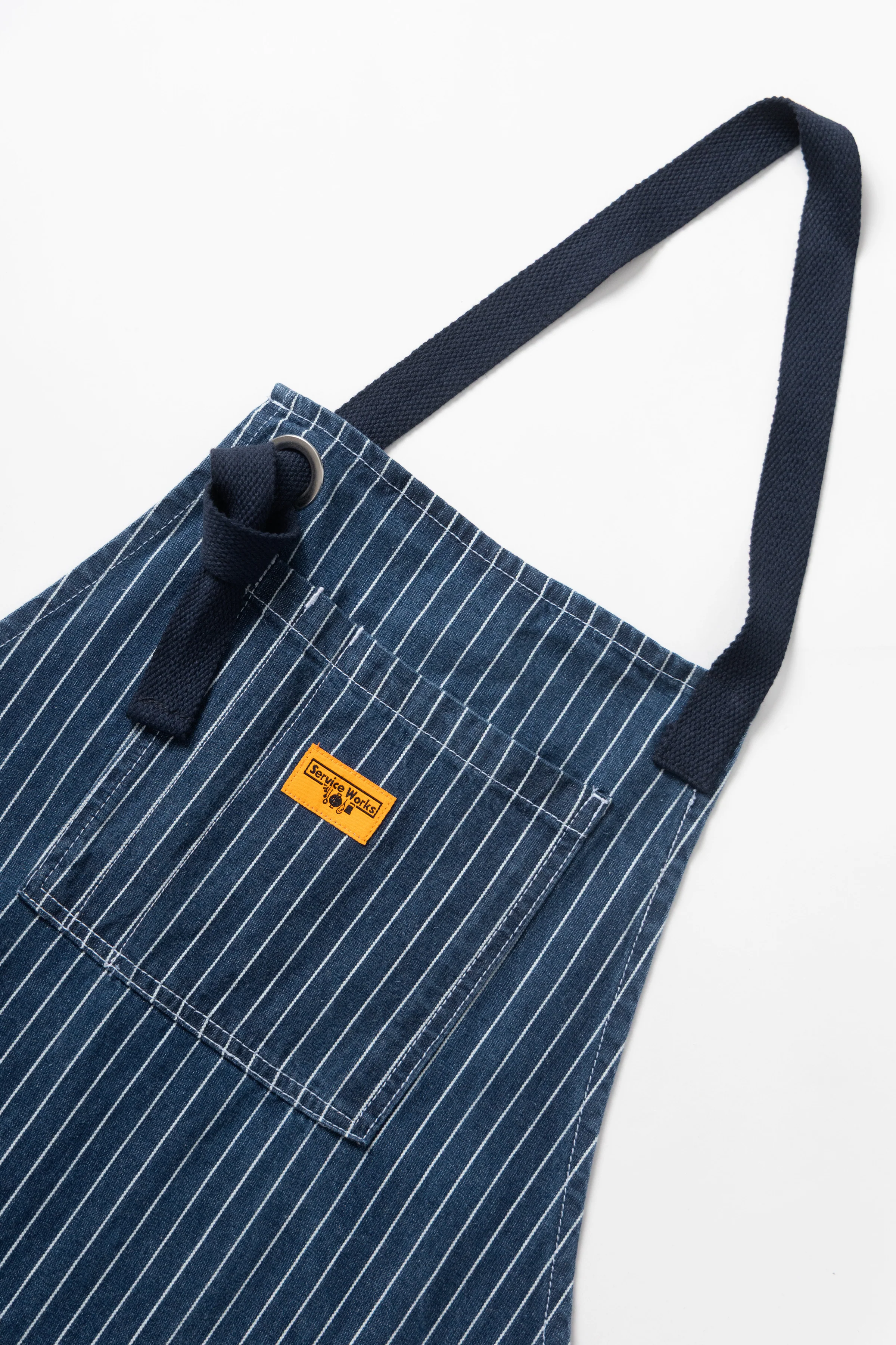 Pinstripe Denim Apron - Indigo - Image 5