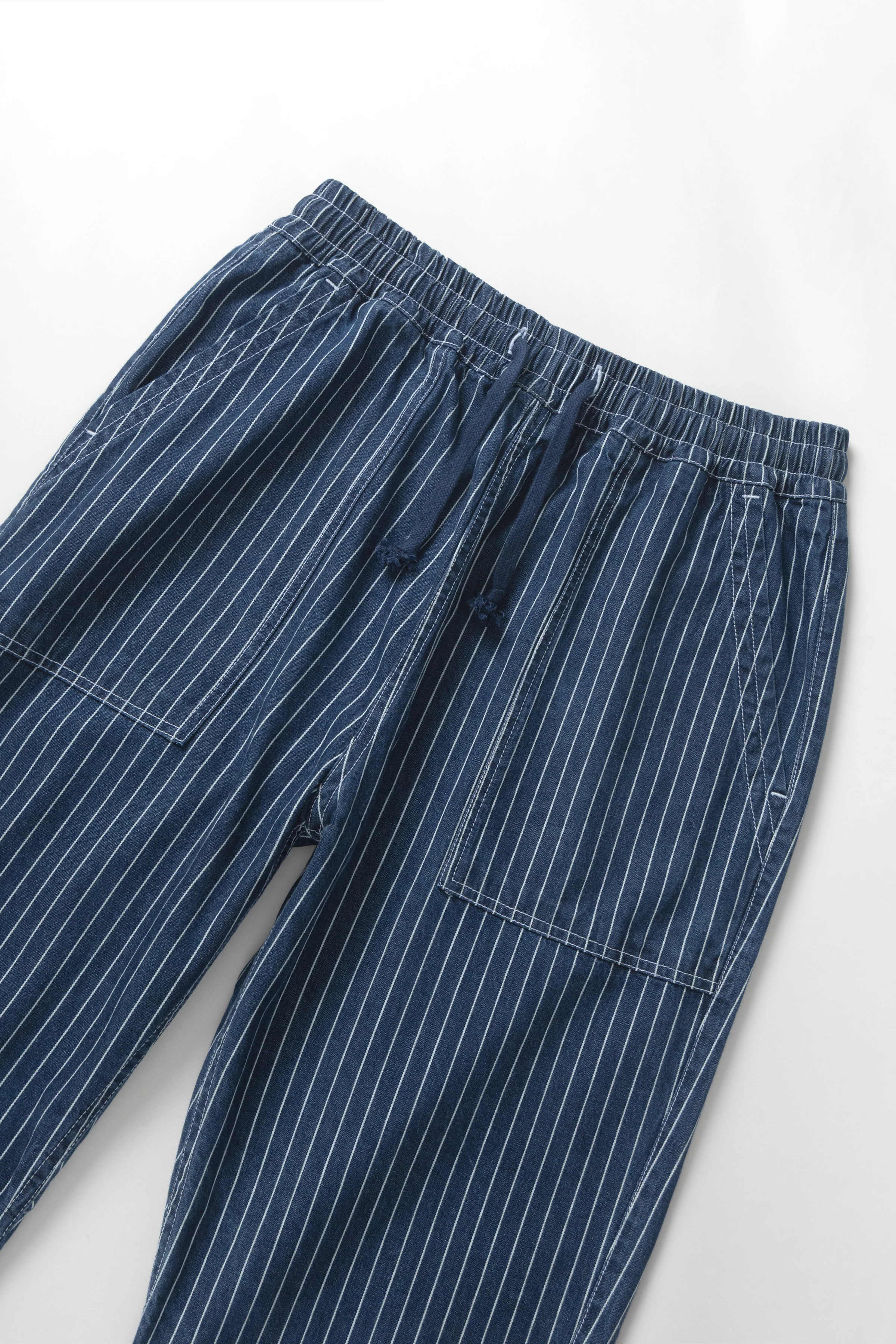 Pinstripe Denim Chef Pants - Indigo - Image 2