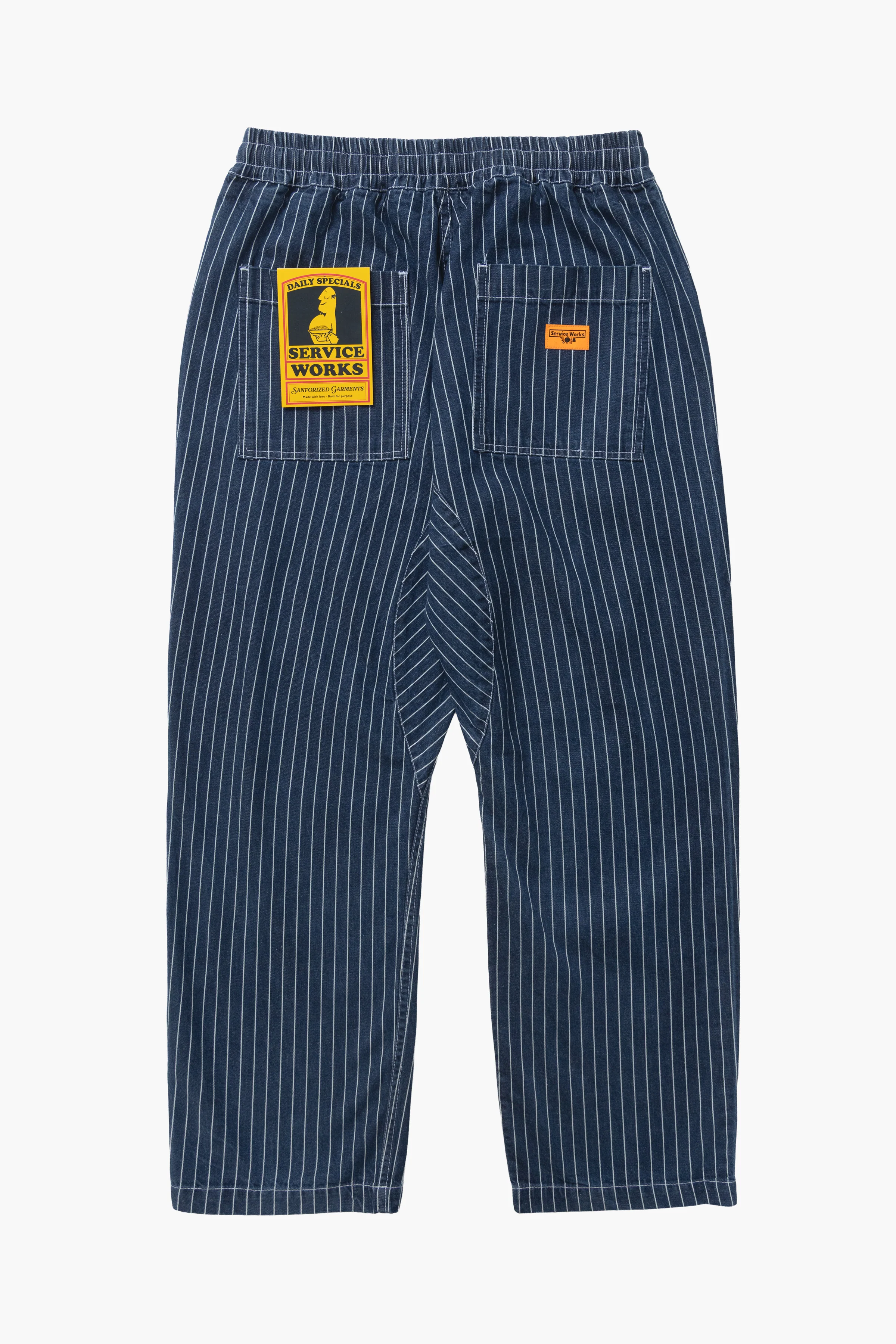 Pinstripe Denim Chef Pants - Indigo - Image 6