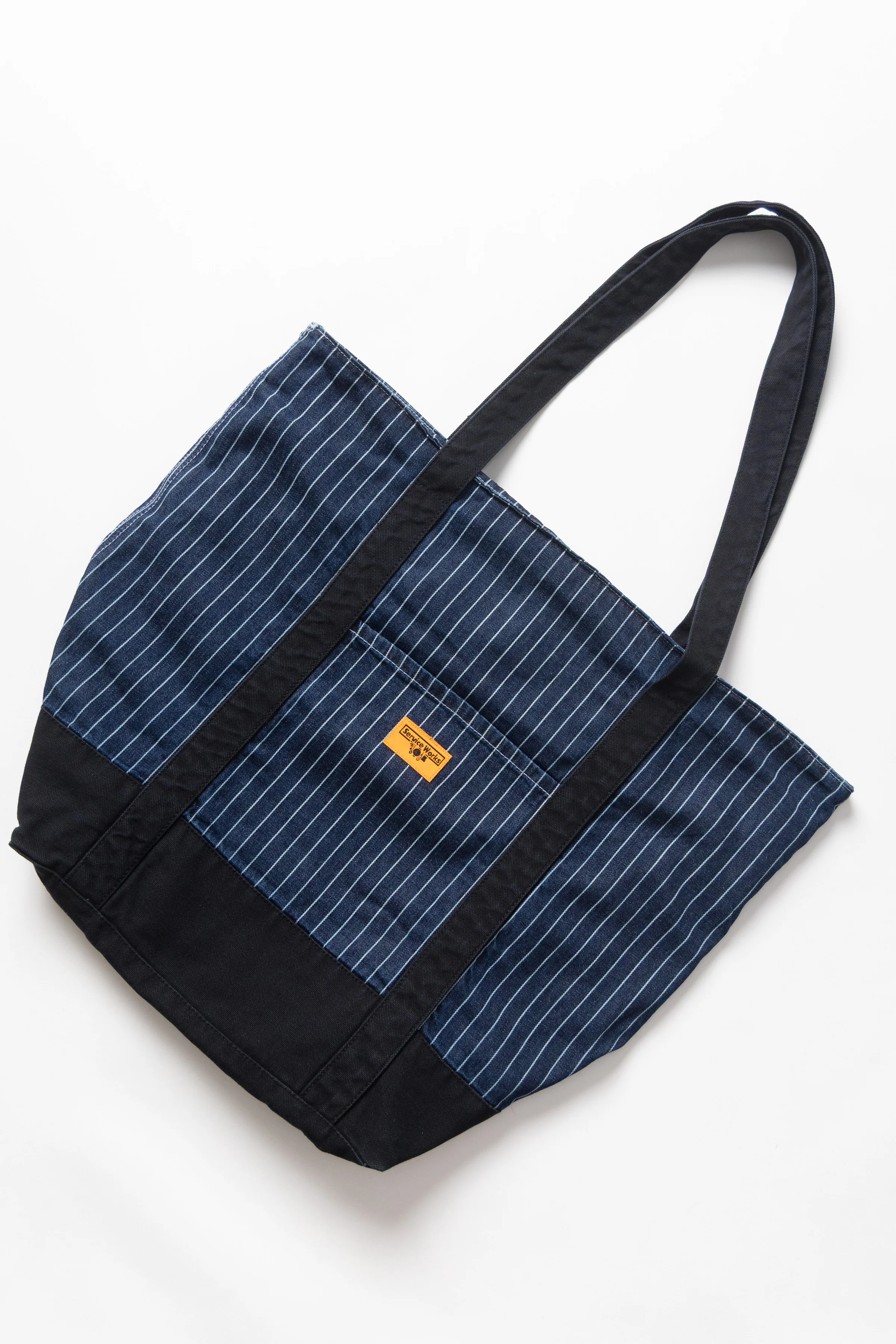 Pinstripe Denim Tote - Indigo - Image 4