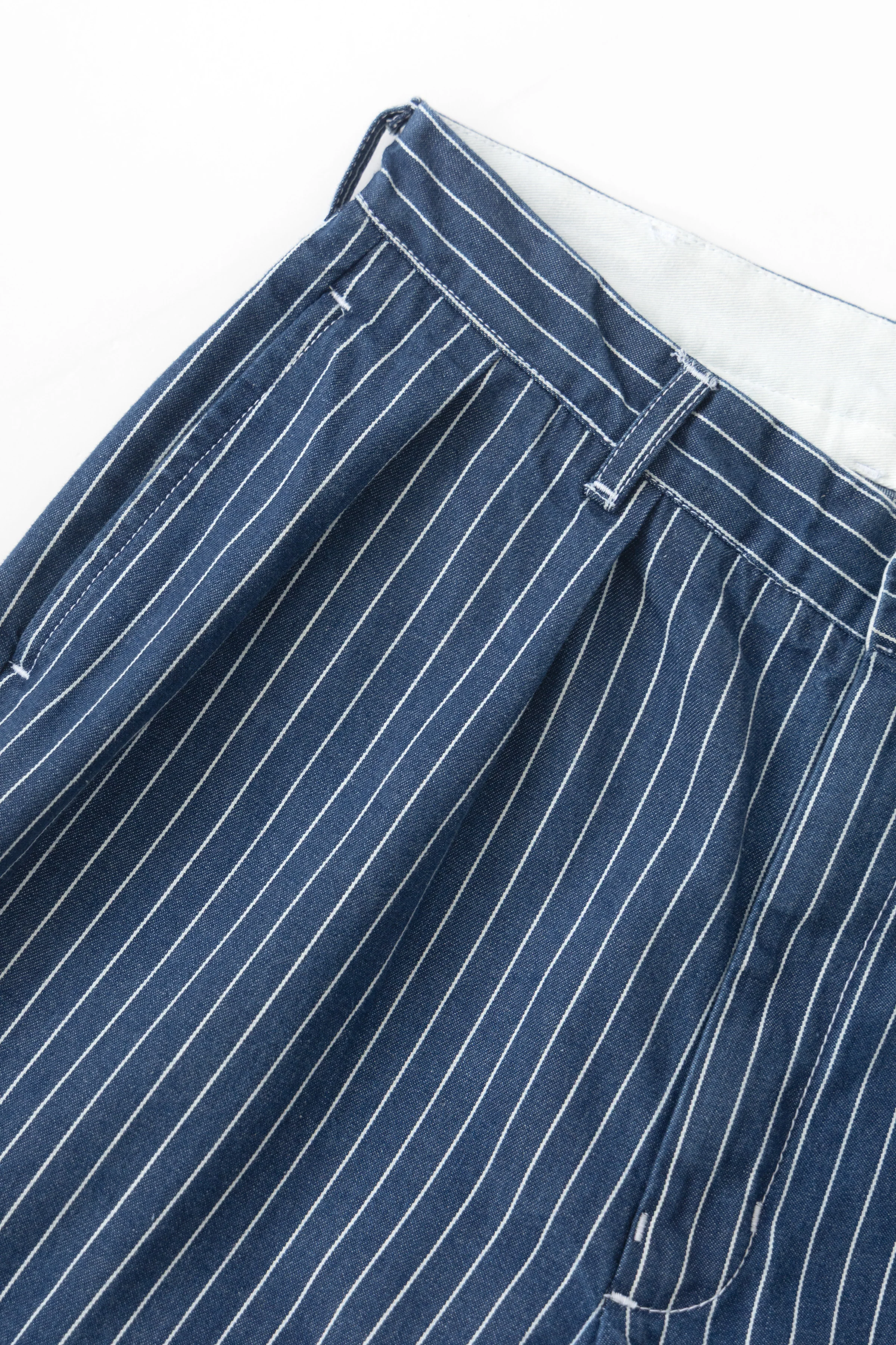 Pinstripe Denim Part Timer Shorts - Indigo - Image 3