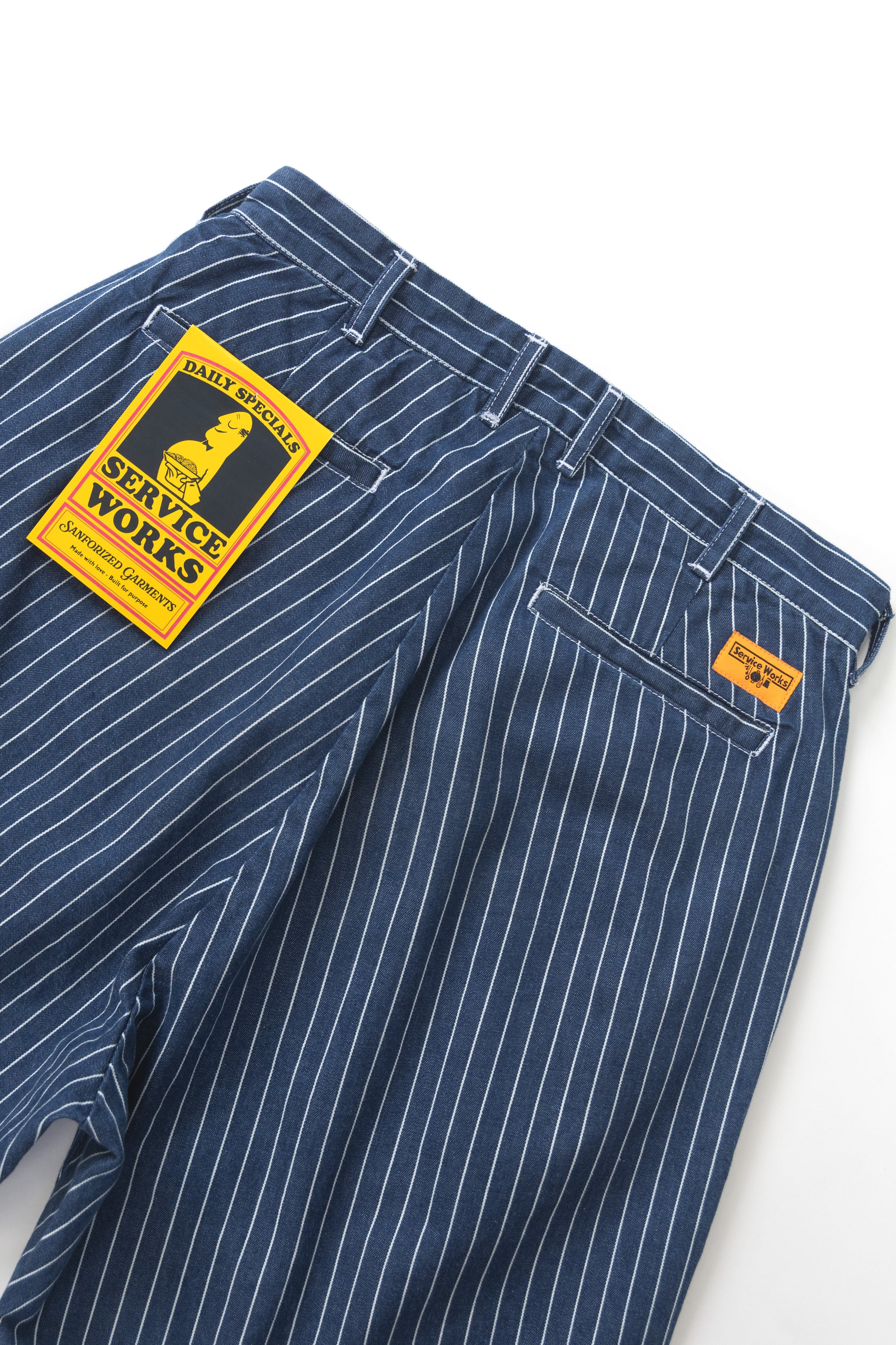 Pinstripe Denim Part Timer Shorts - Indigo - Image 4