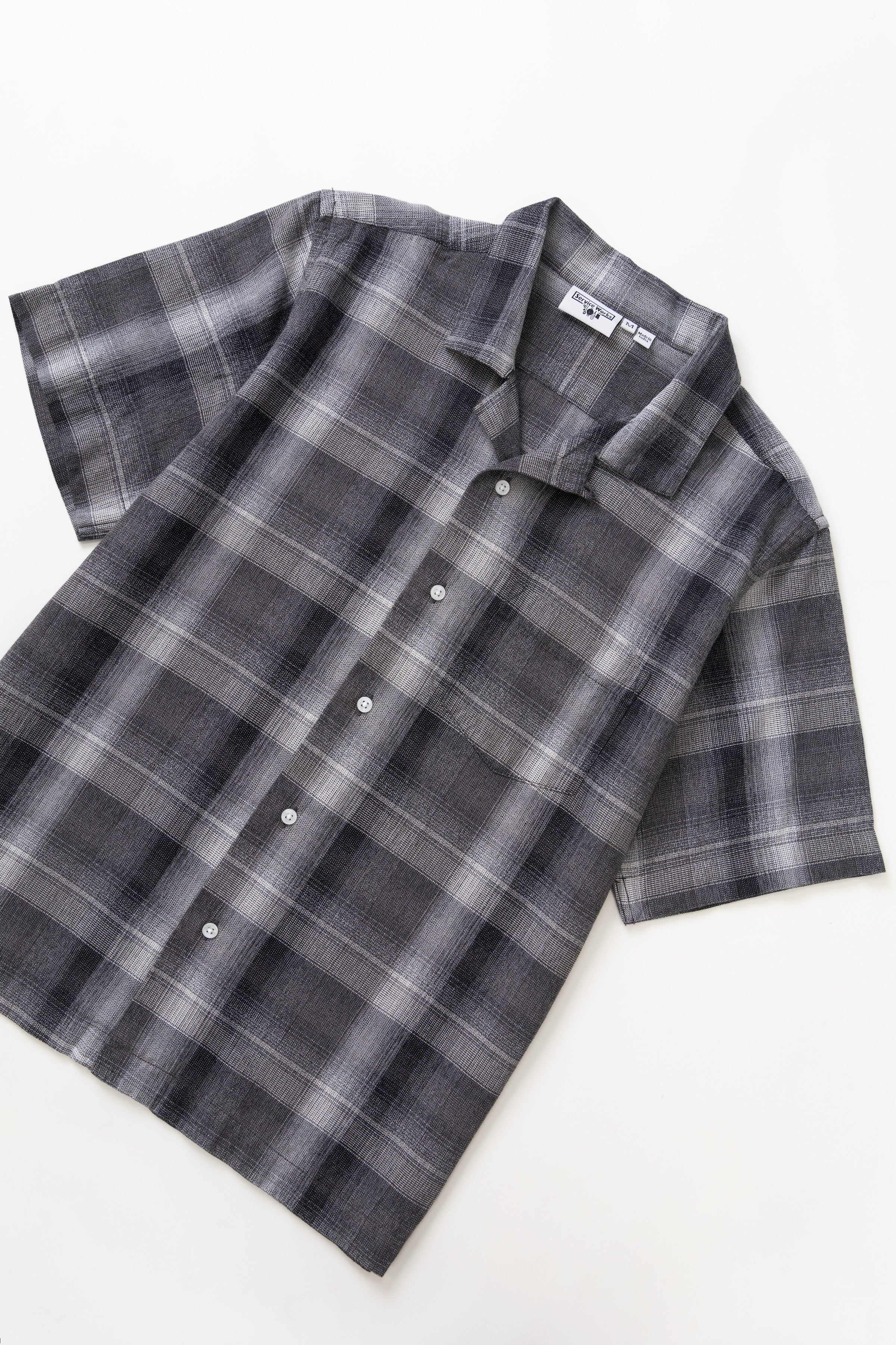 Plaid Resort Shirt - Black - Image 2