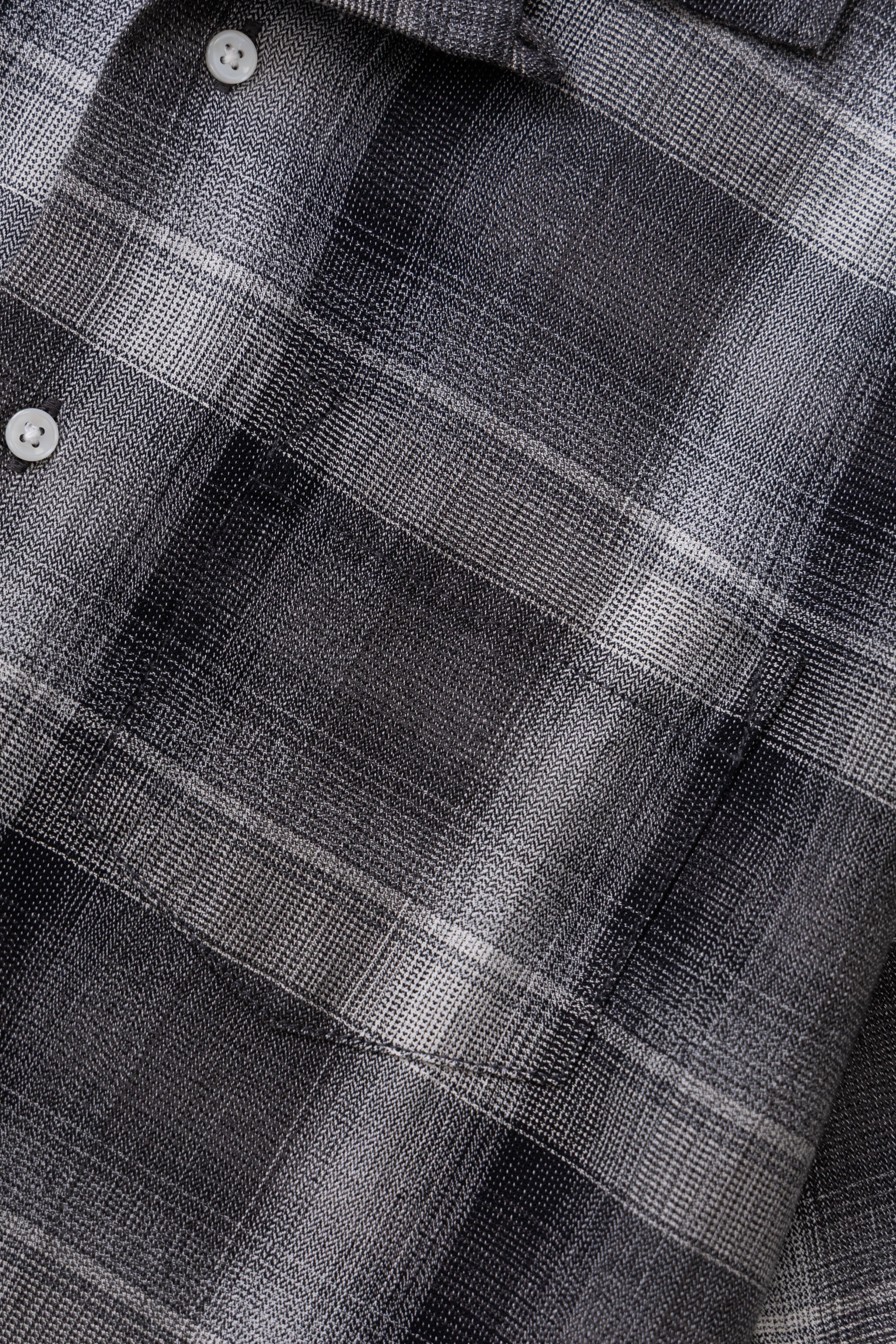Plaid Resort Shirt - Black - Image 4