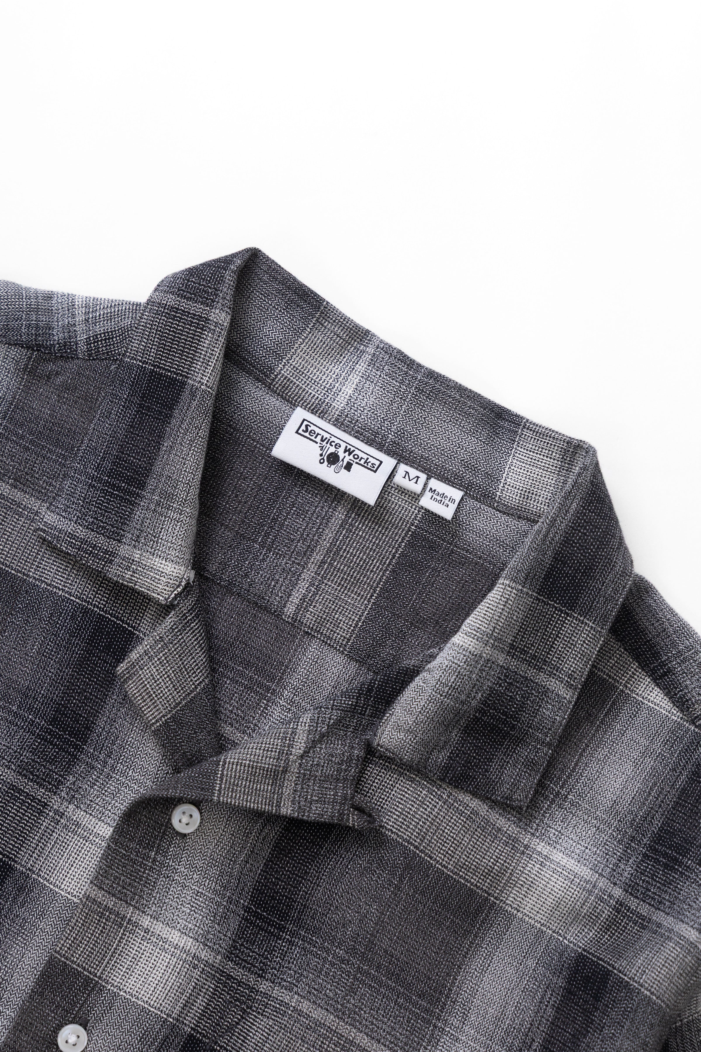 Plaid Resort Shirt - Black - Image 5