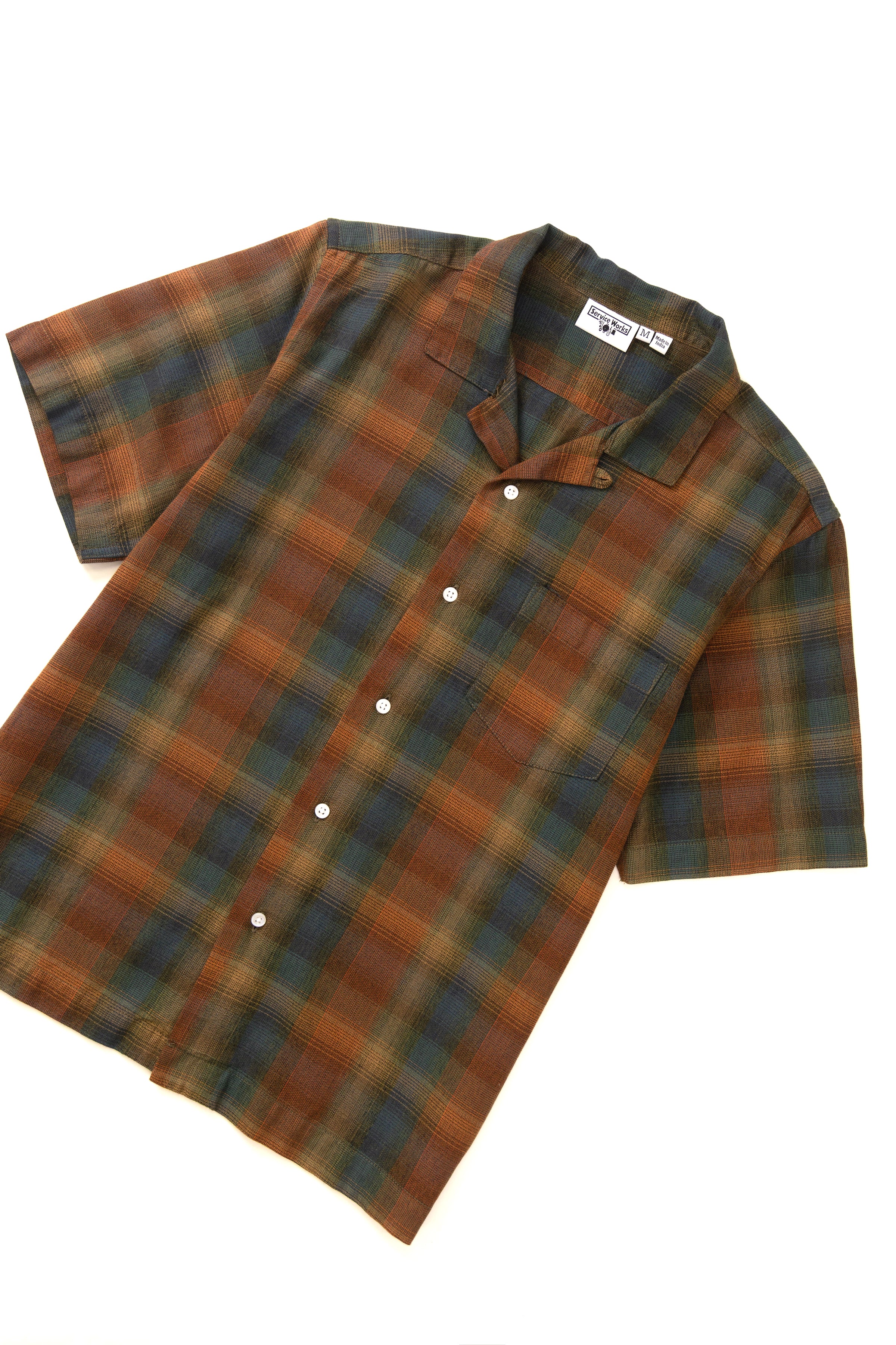 Plaid Resort Shirt - Brown - Image 2