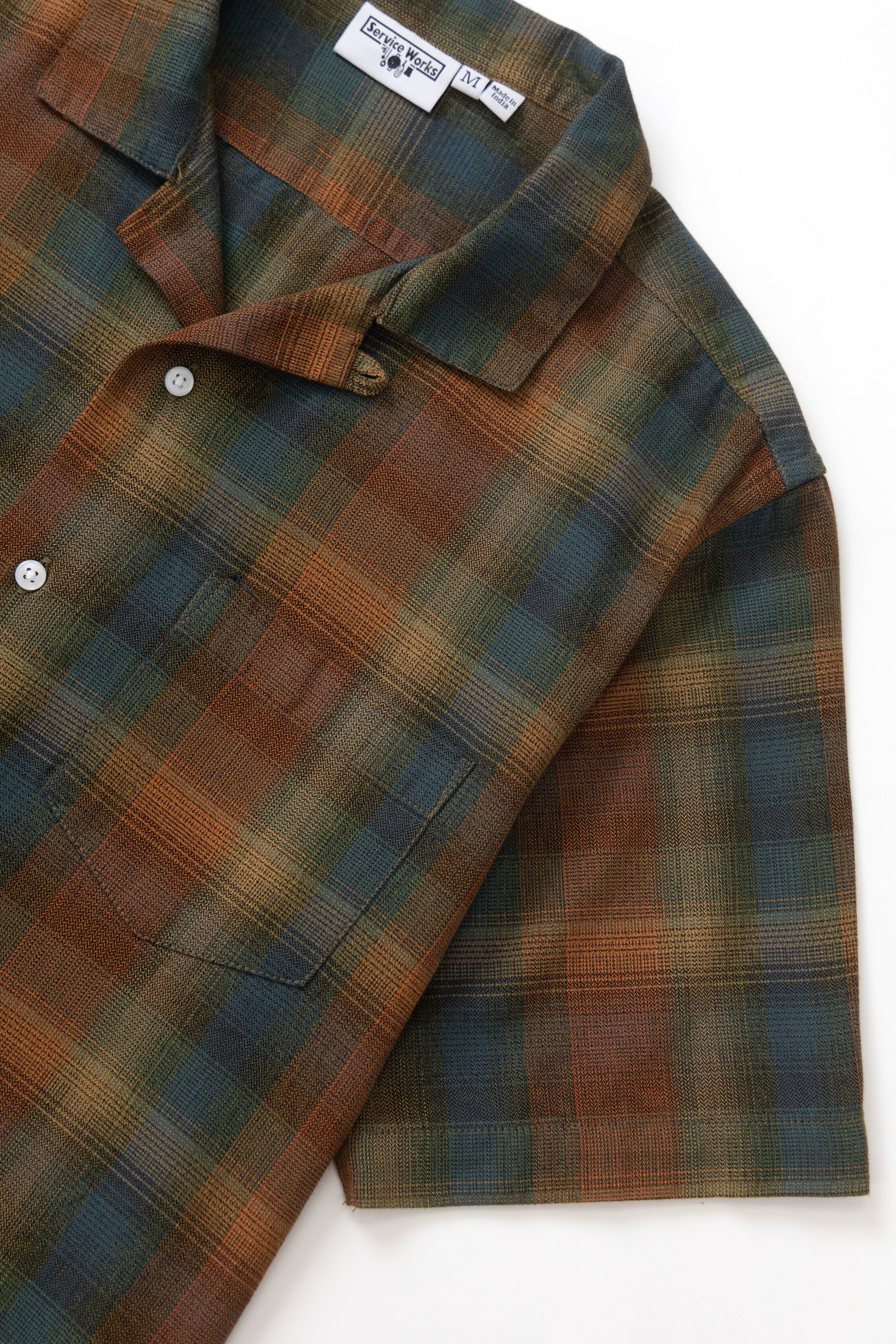 Plaid Resort Shirt - Brown - Image 3