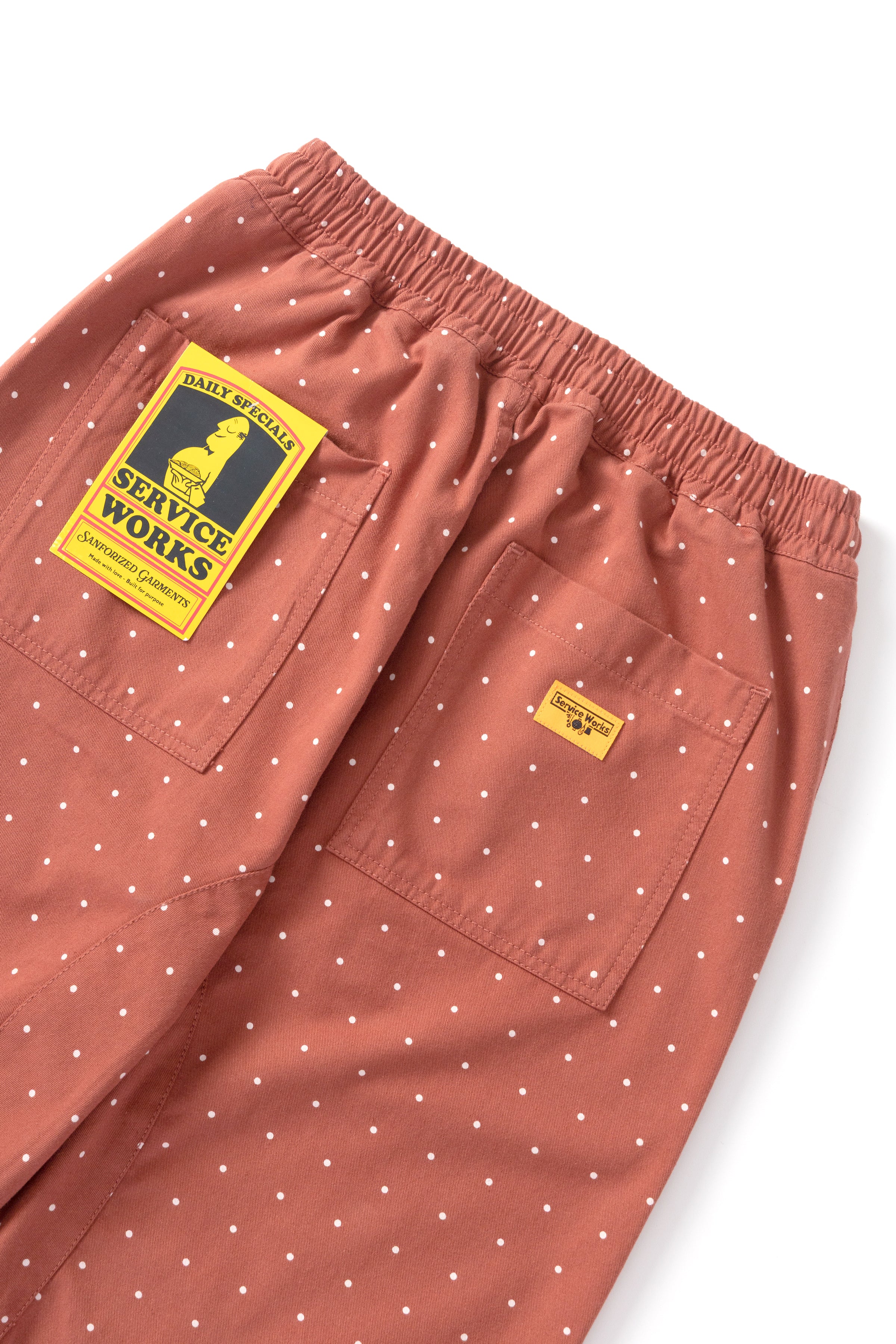 Polka Dot Chef Pants - Clay - Image 4