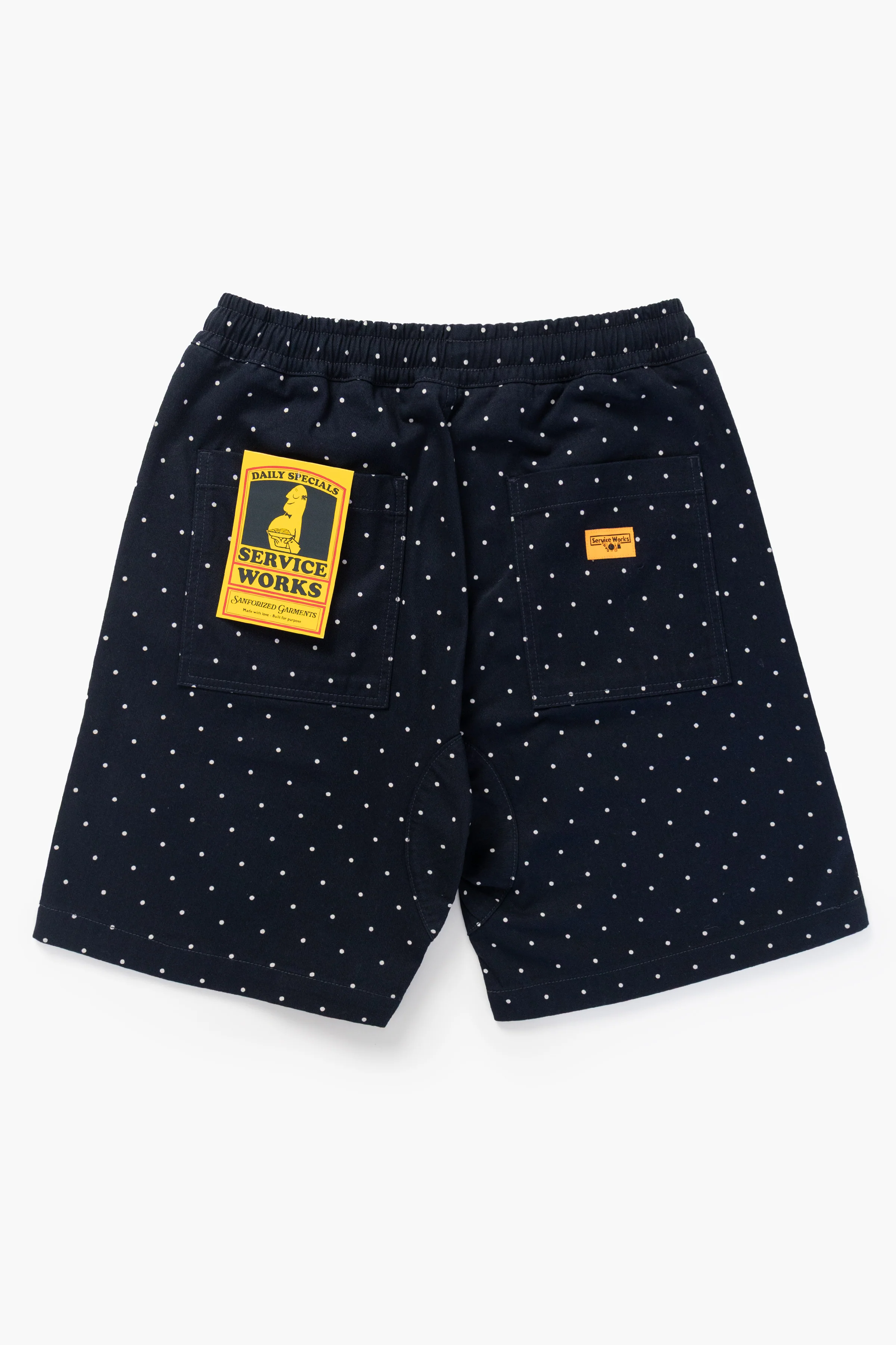 Polka Dot Chef Shorts - Navy - Image 4