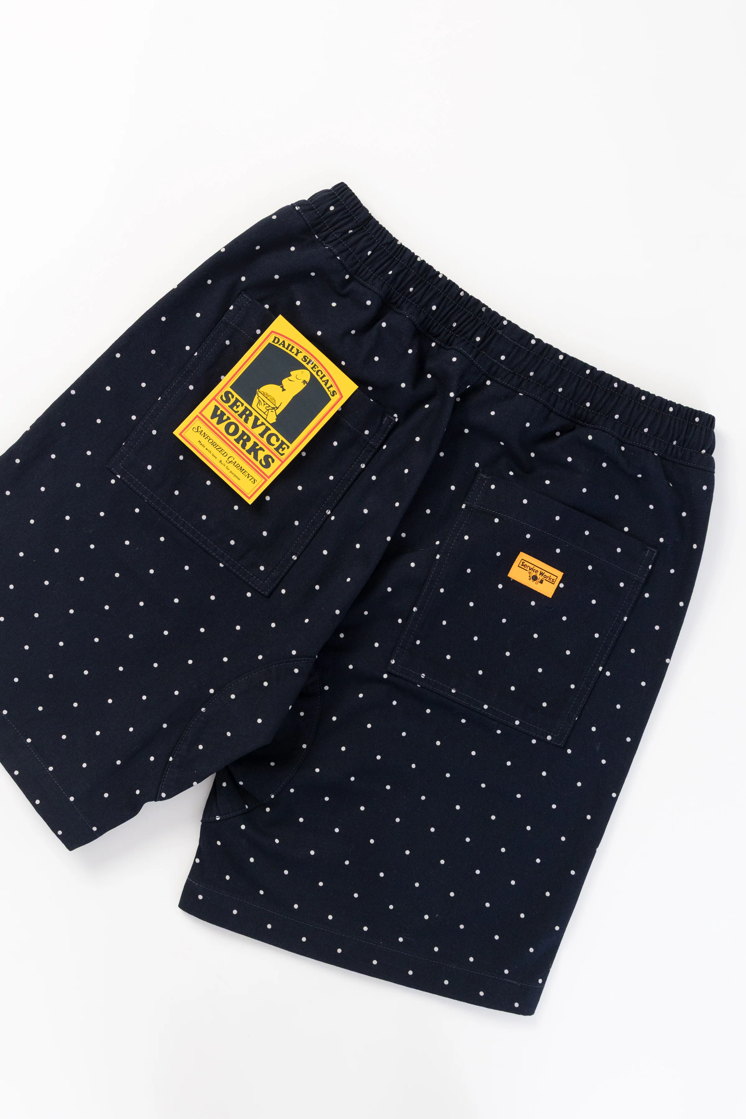 Polka Dot Chef Shorts - Navy - Image 5