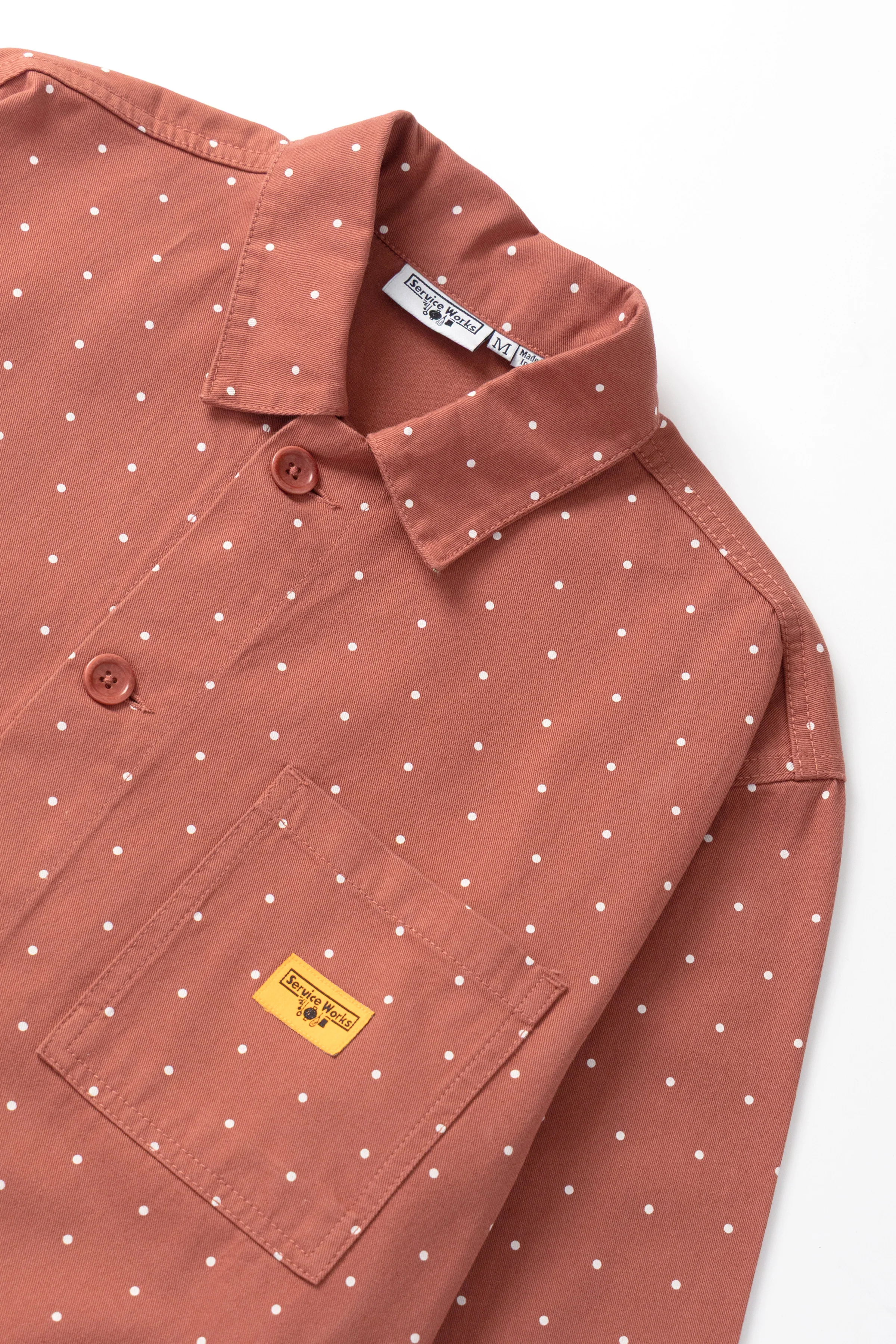 Polka Dot Chore Shirt - Clay - Image 3
