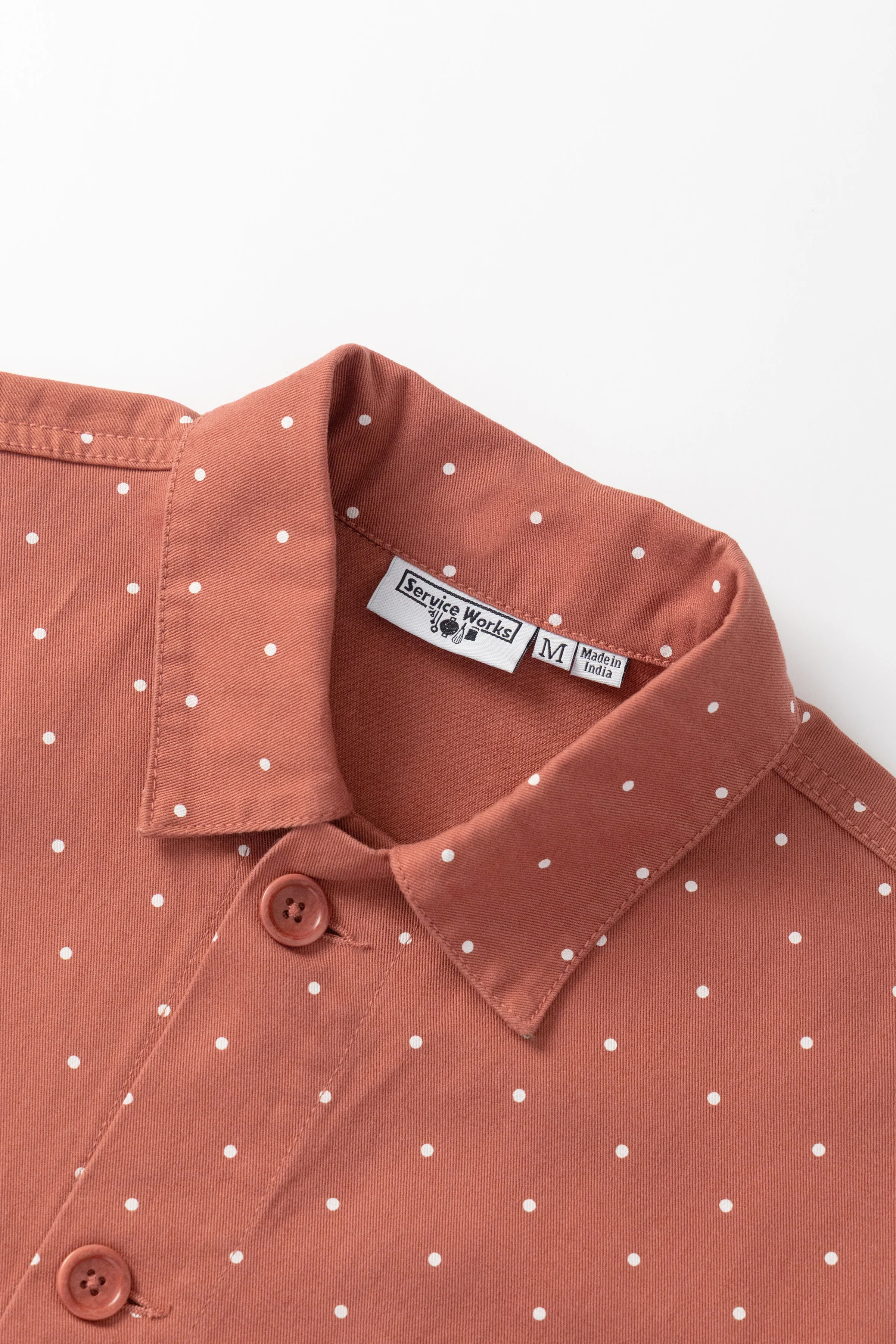Polka Dot Chore Shirt - Clay - Image 4