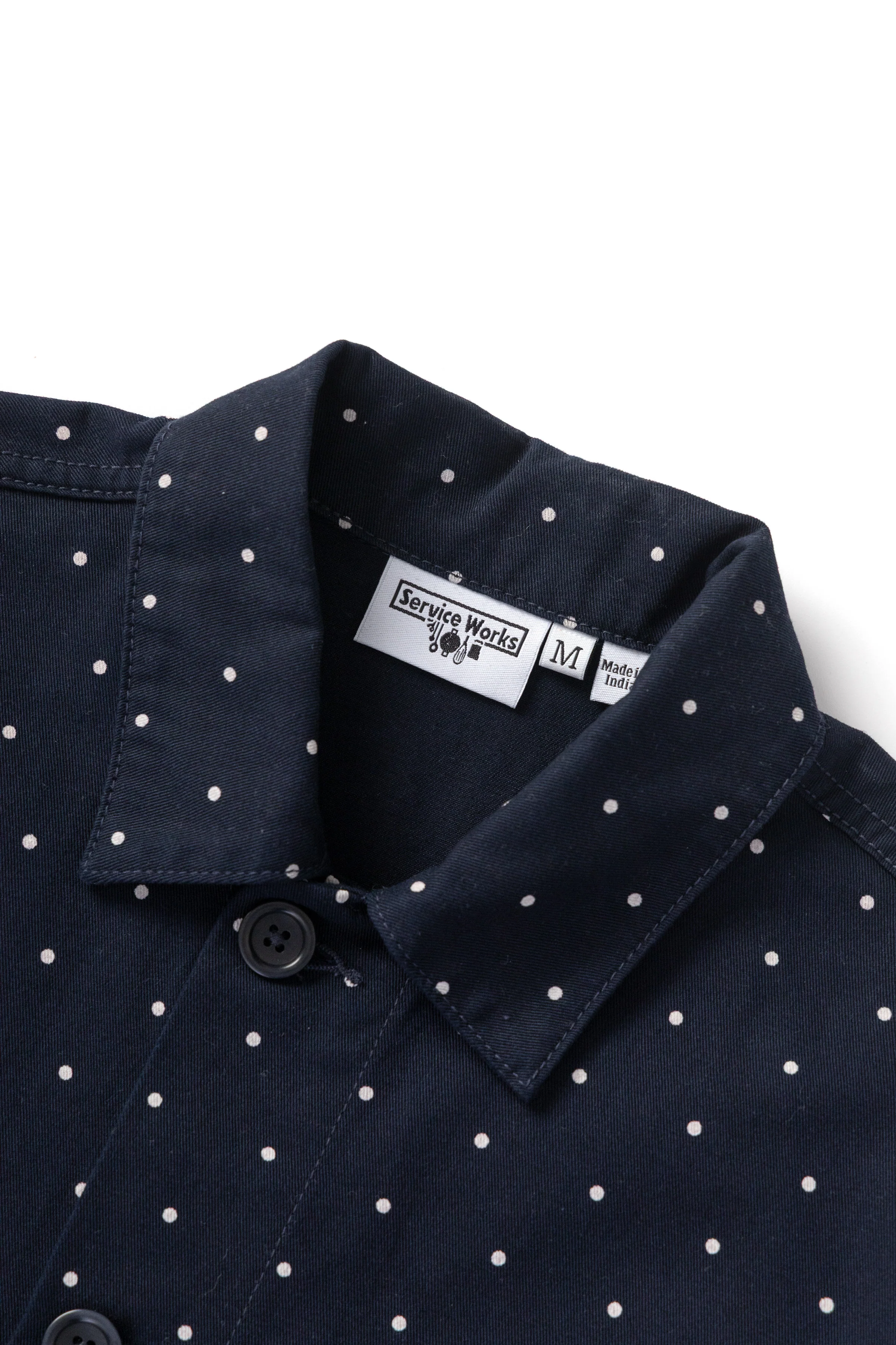 Polka Dot Chore Shirt - Navy - Image 4