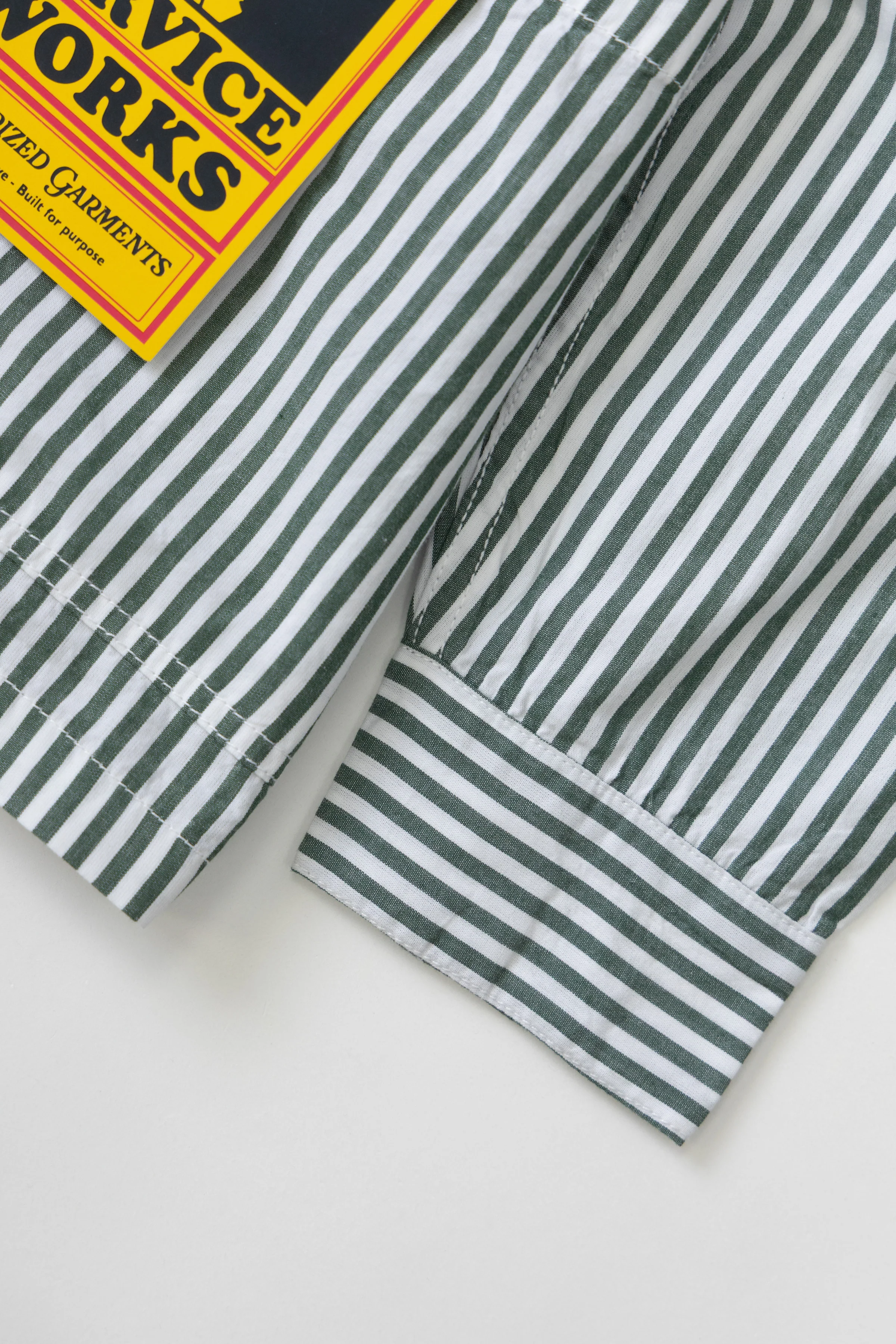 Poplin Stripe Waiter Shirt - Forest - Image 4