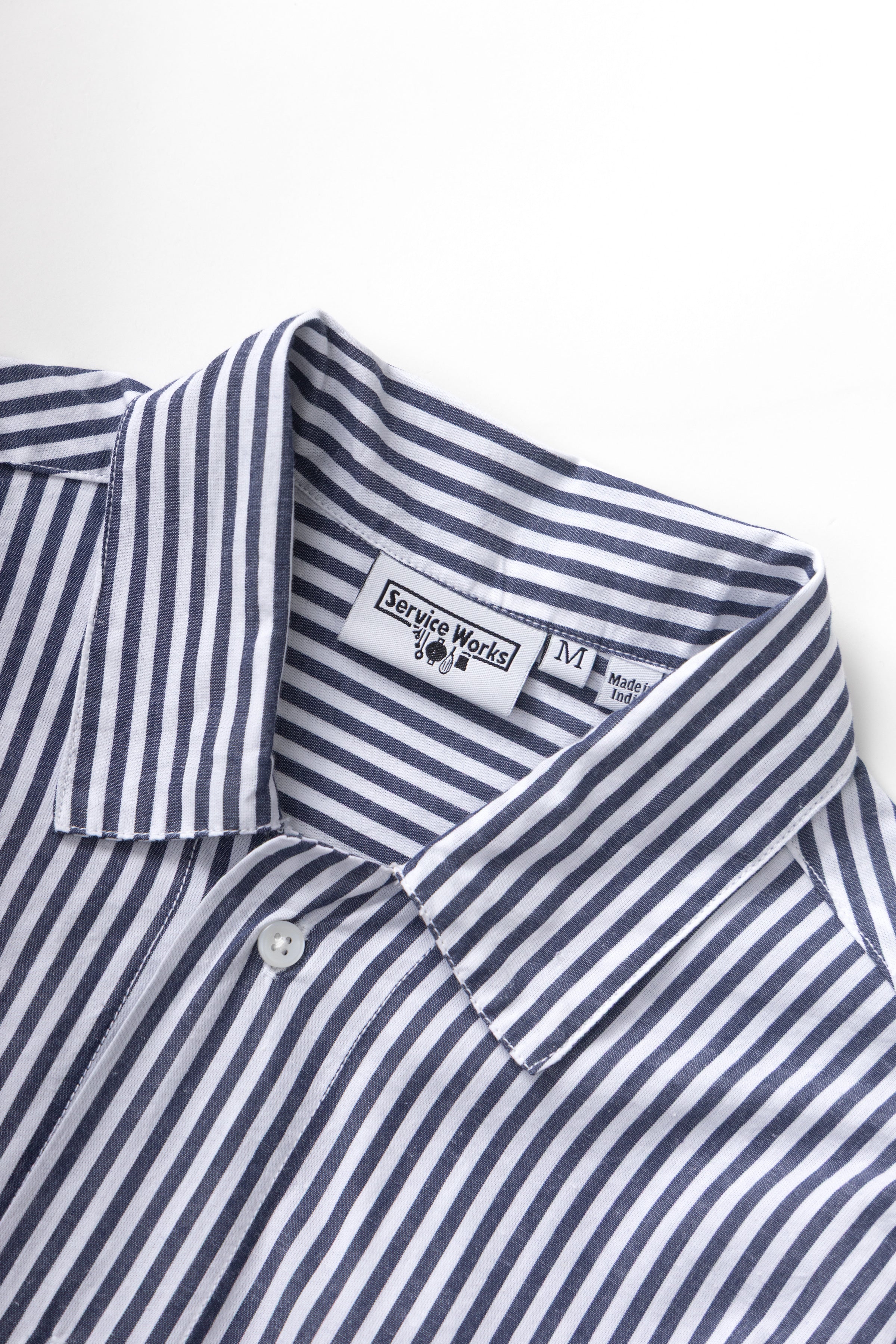 Poplin Stripe Waiter Shirt - Royal - Image 2