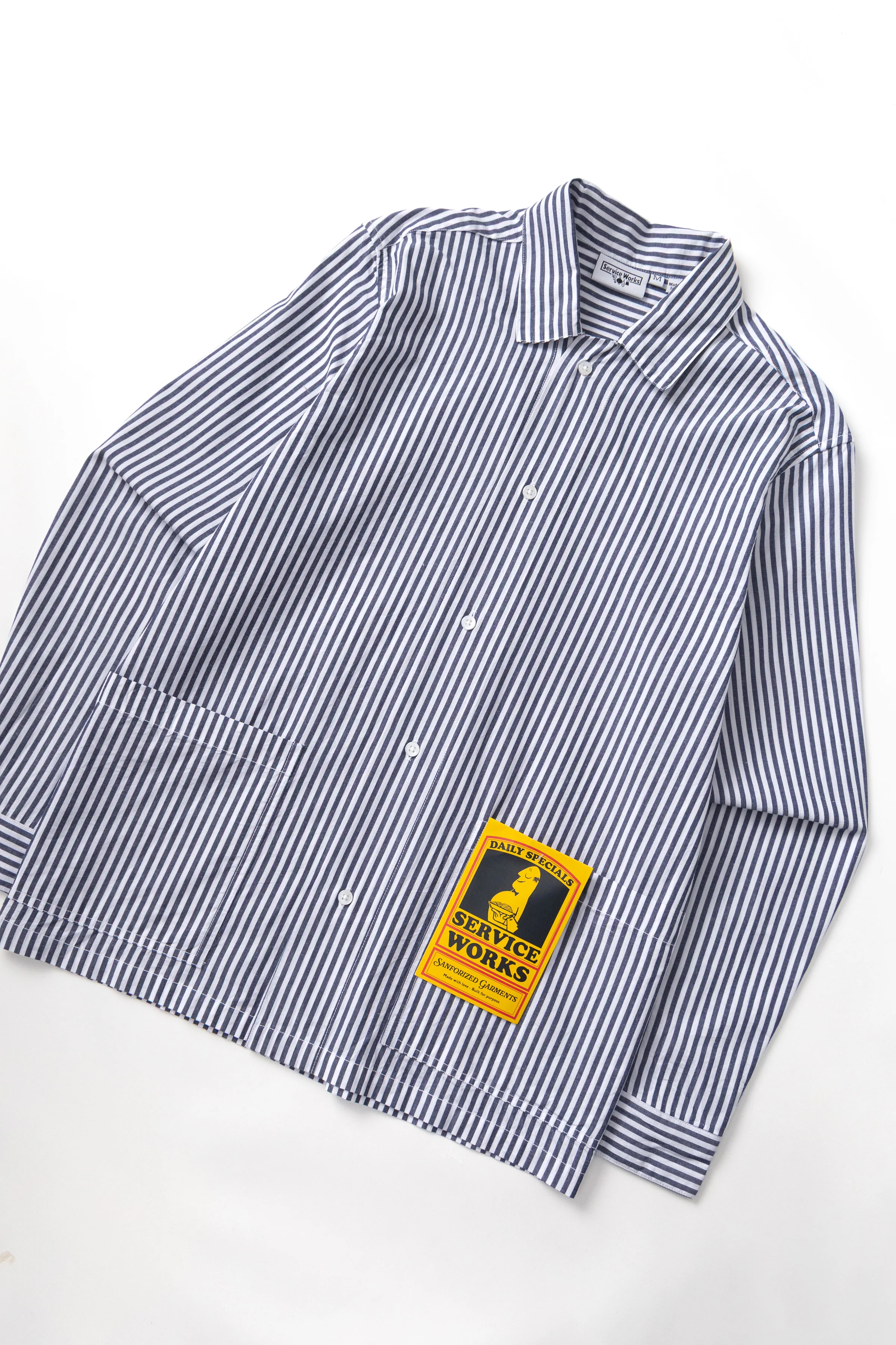 Poplin Stripe Waiter Shirt - Royal - Image 3