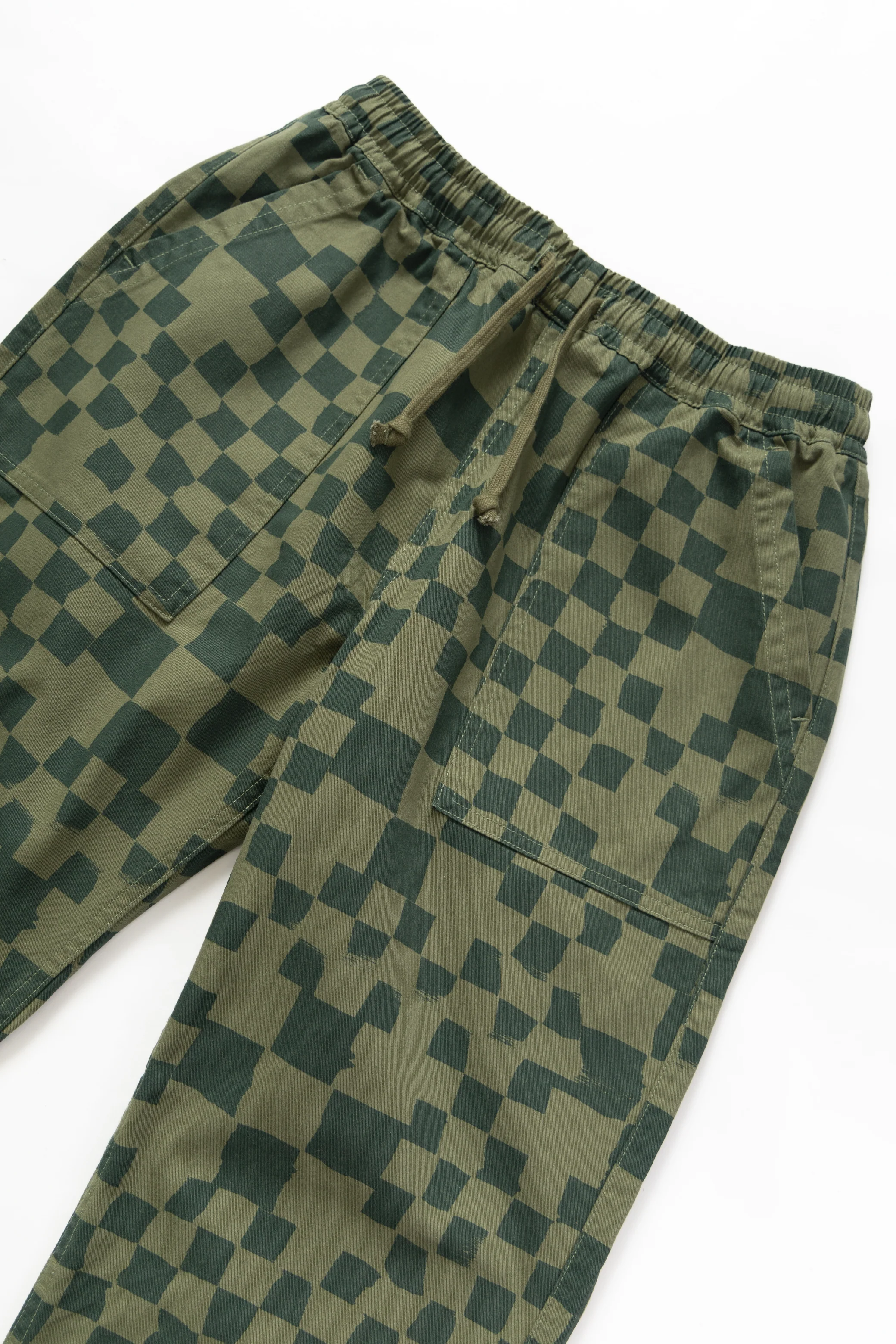 Printed Chef Pants - Olive Checker - Image 2