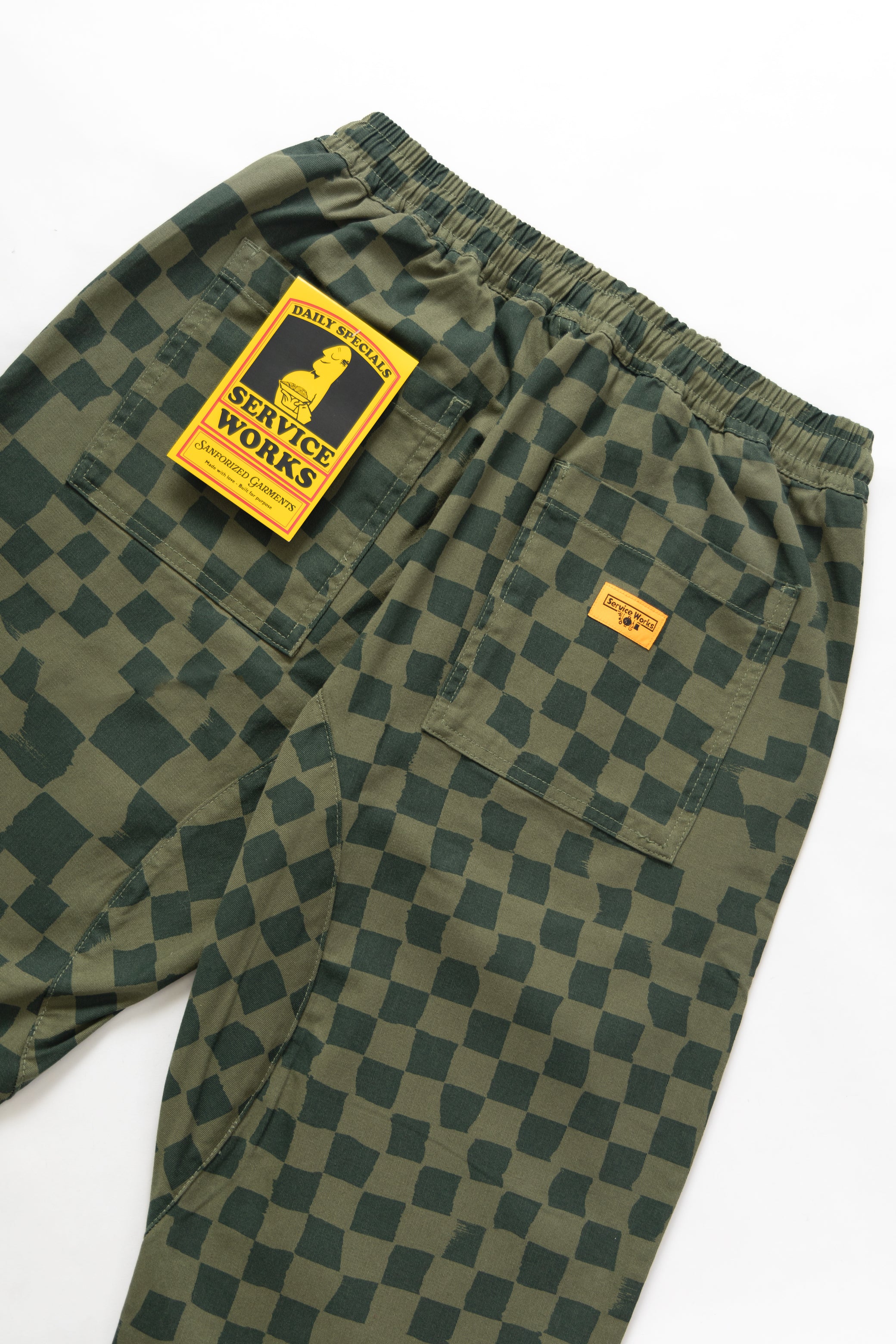 Printed Chef Pants - Olive Checker - Image 4