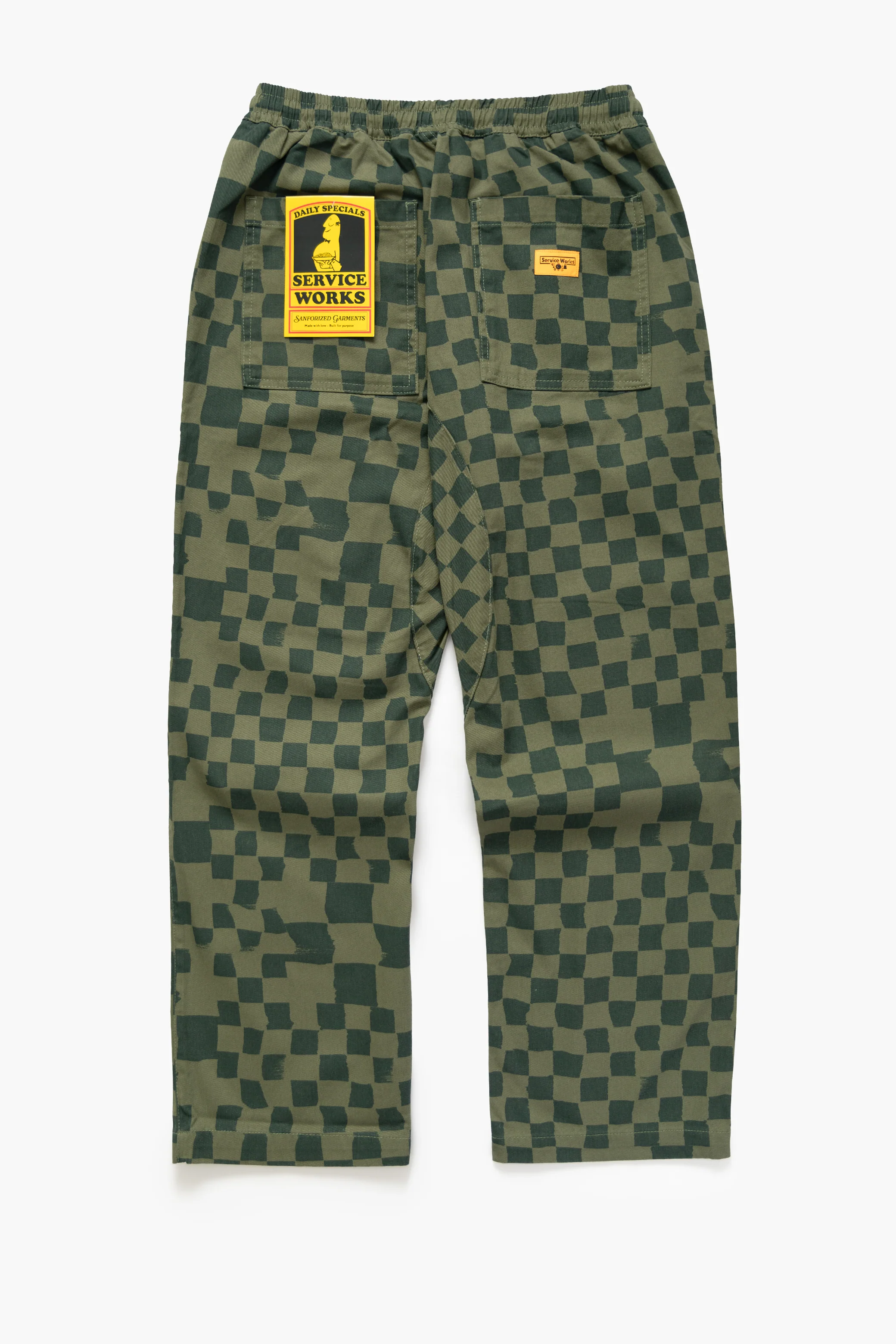 Printed Chef Pants - Olive Checker - Image 6