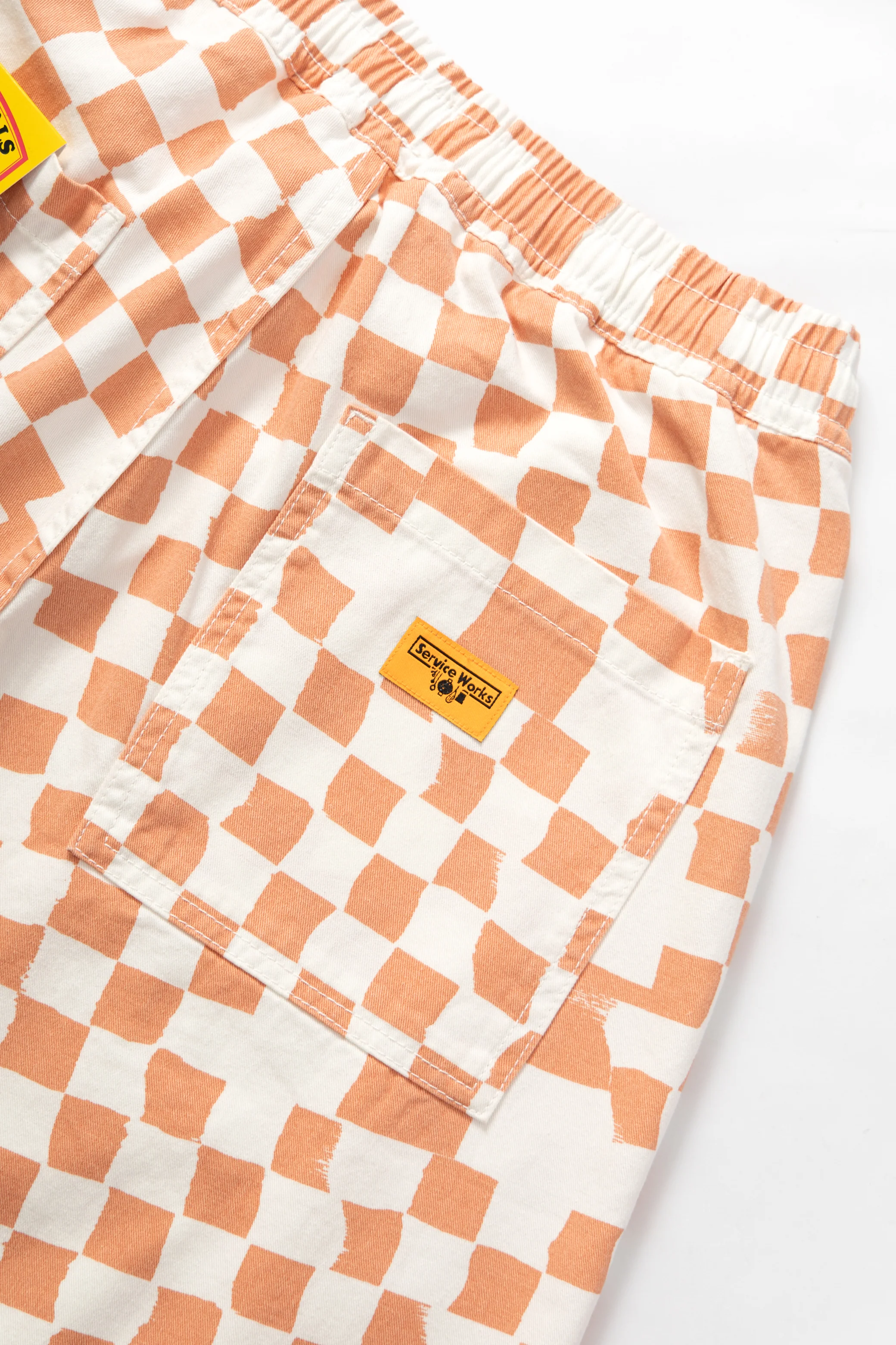 Printed Chef Shorts - Salmon Checker - Image 5