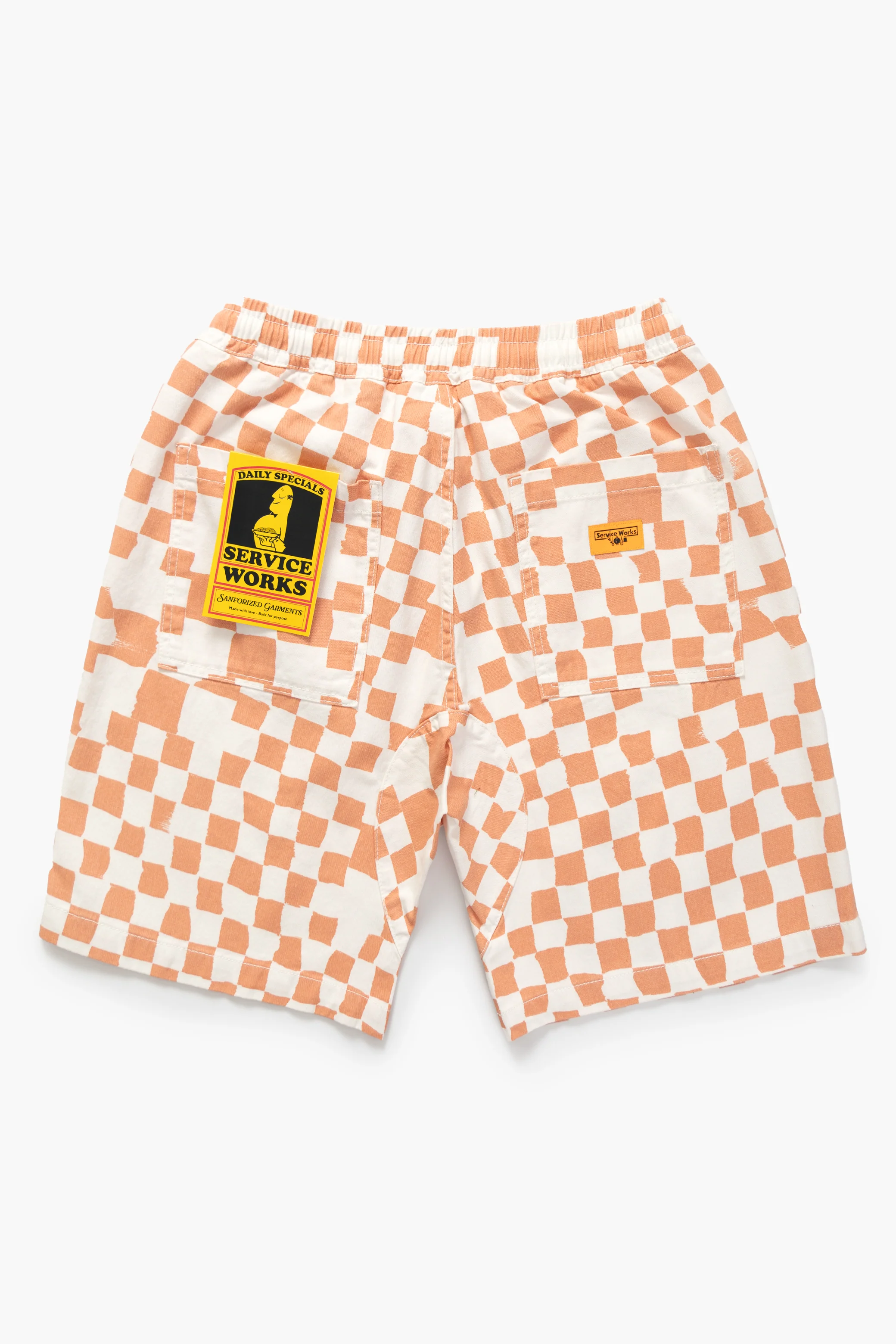 Printed Chef Shorts - Salmon Checker - Image 6