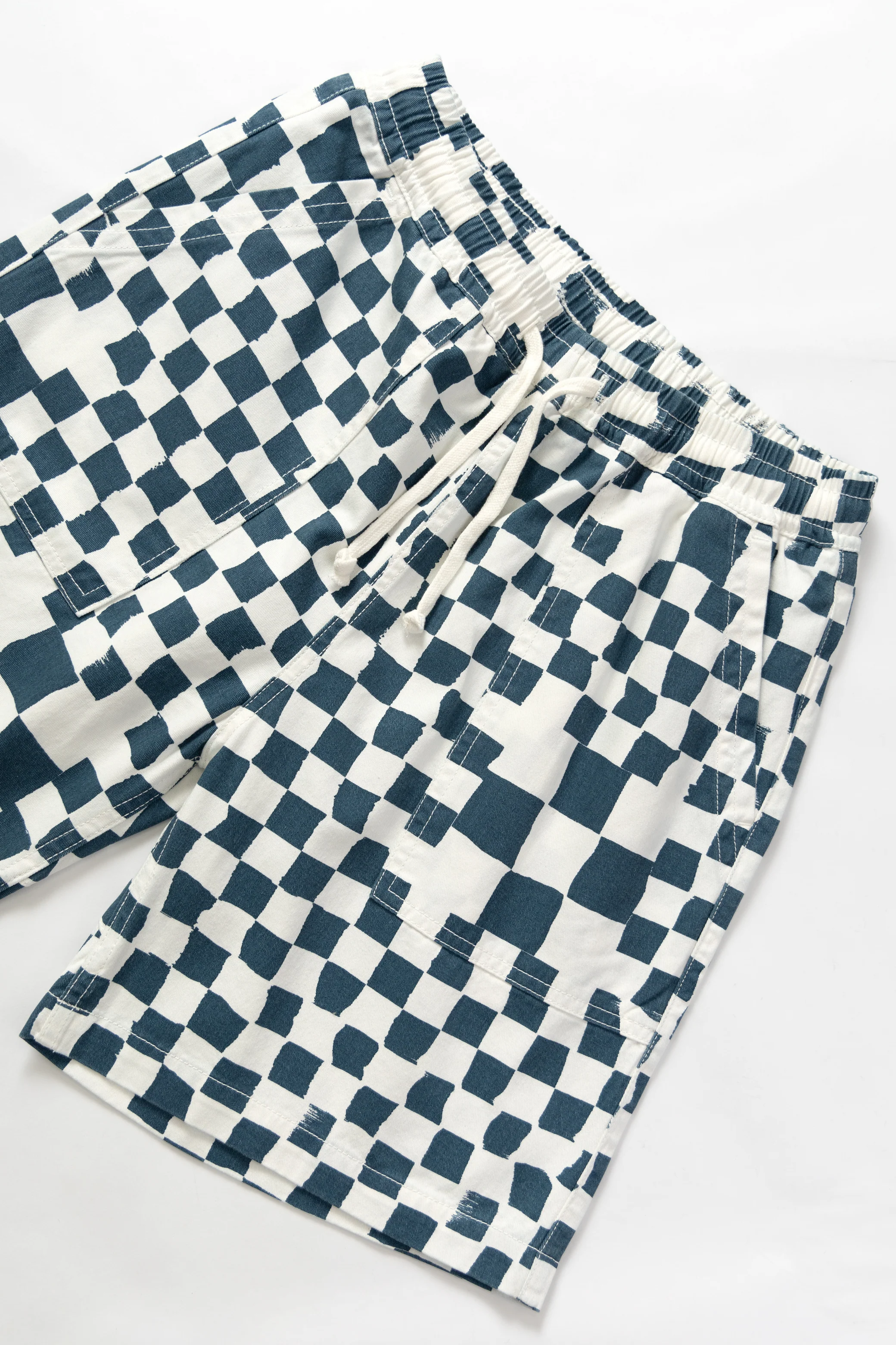 Printed Chef Shorts - Teal Checker - Image 2
