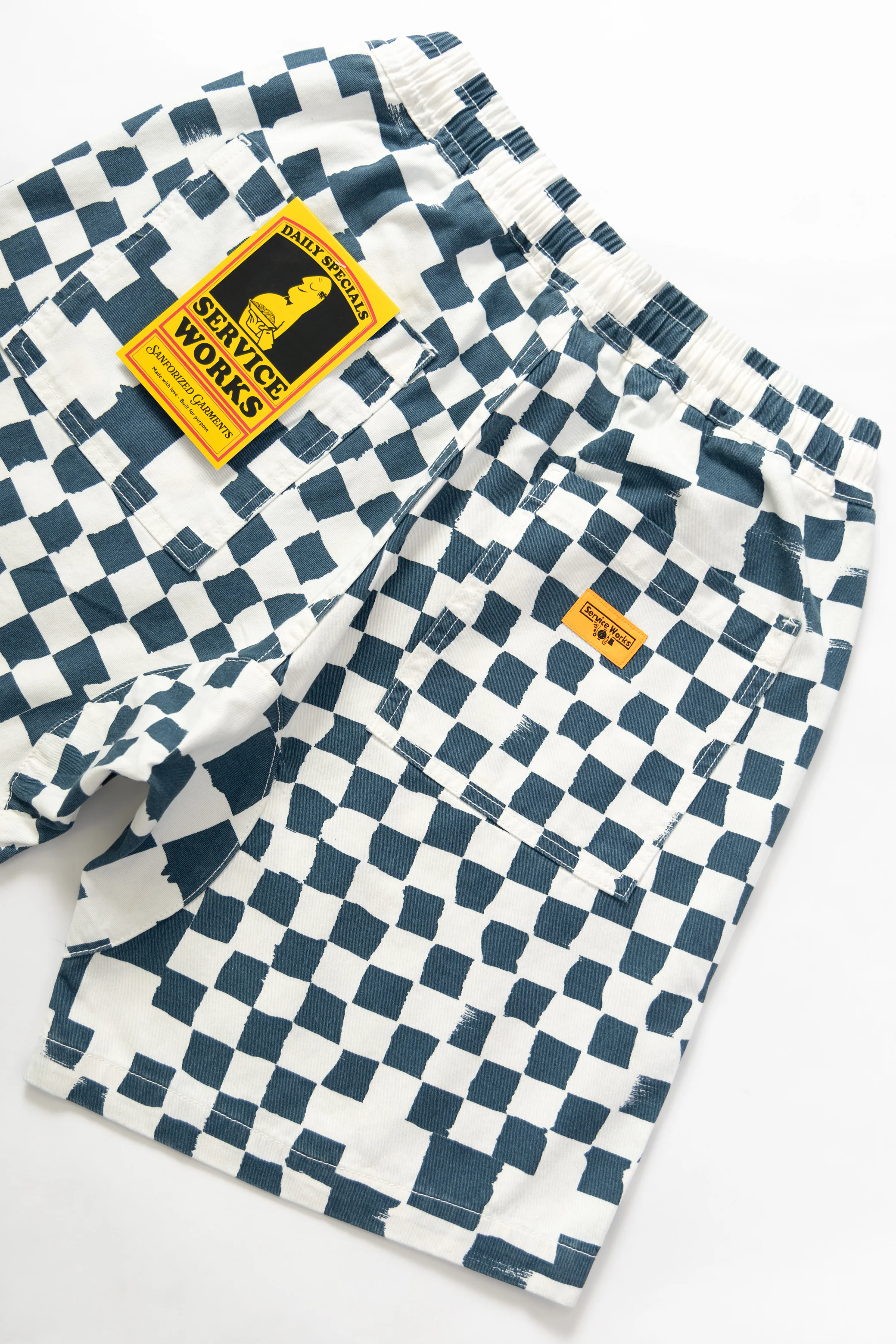 Printed Chef Shorts - Teal Checker - Image 4