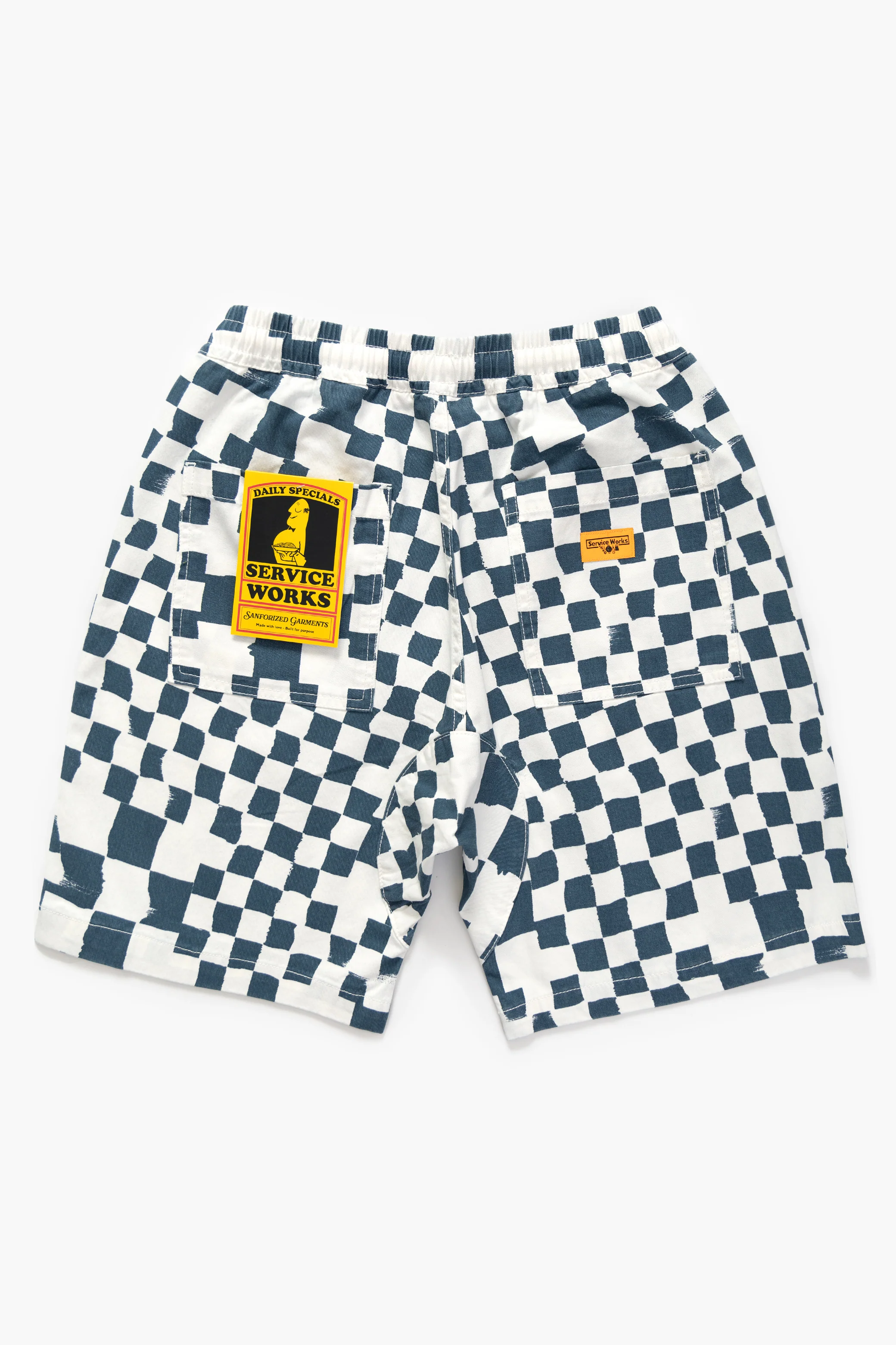 Printed Chef Shorts - Teal Checker - Image 6