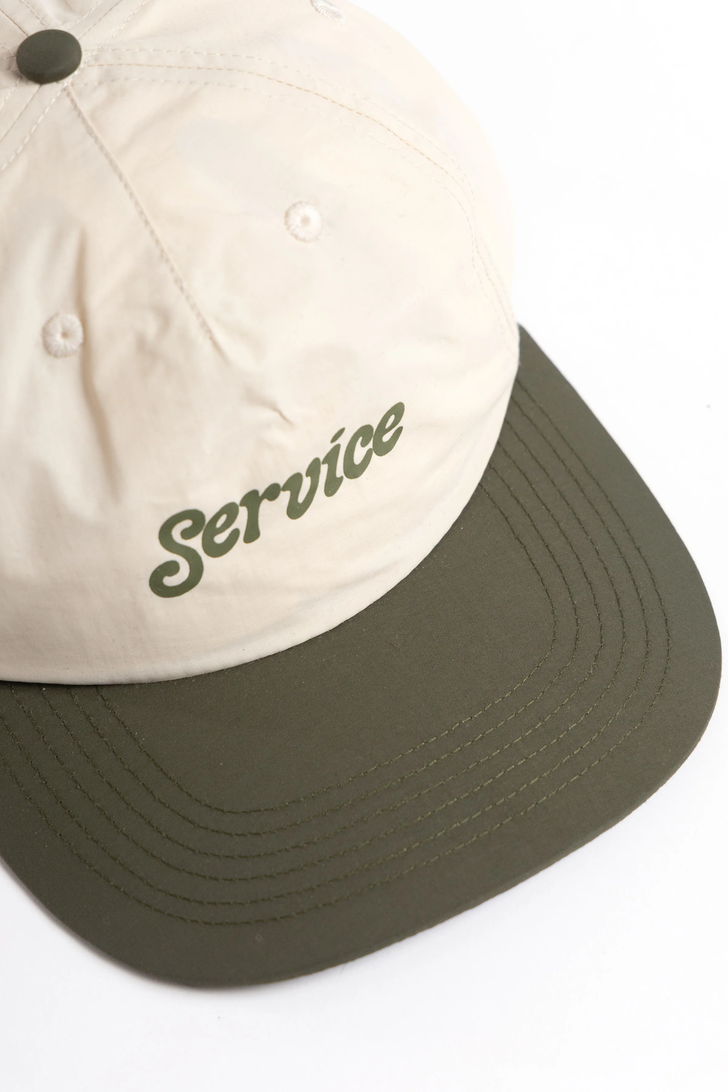 Script Surf Cap - Off-White / Olive - Image 2