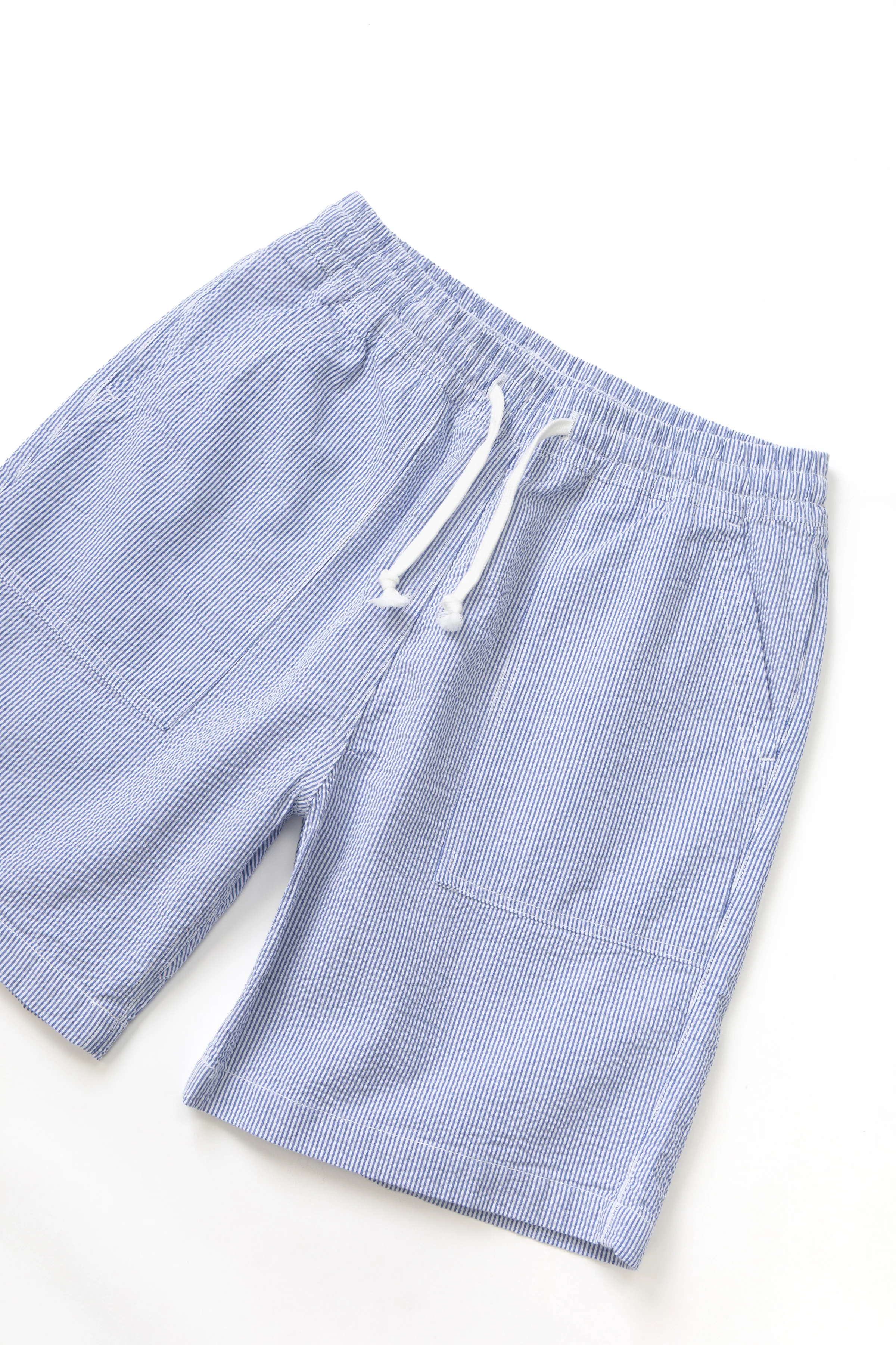 Seersucker Chef Shorts - Navy Stripe - Image 2