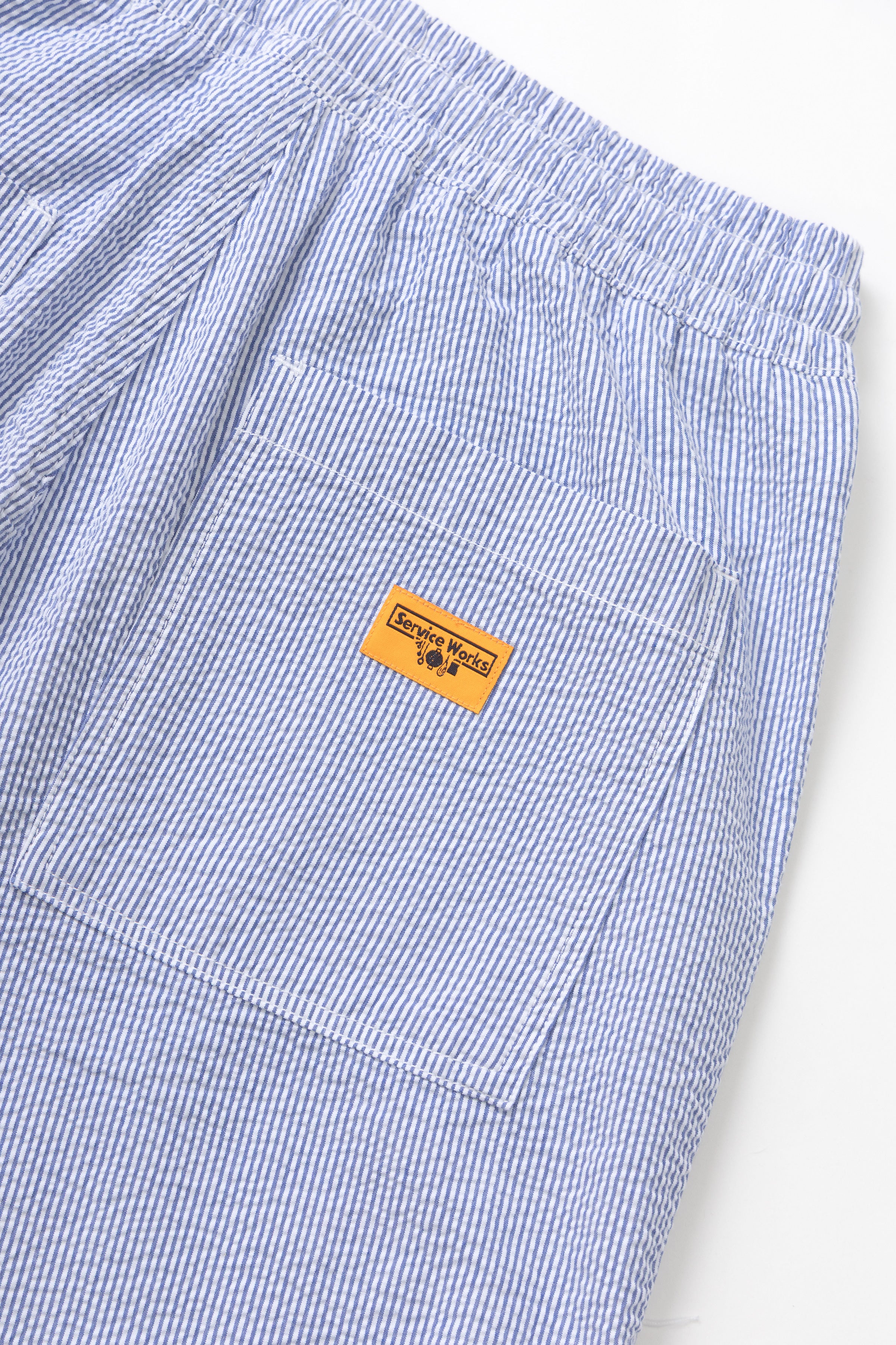 Seersucker Chef Shorts - Navy Stripe - Image 4