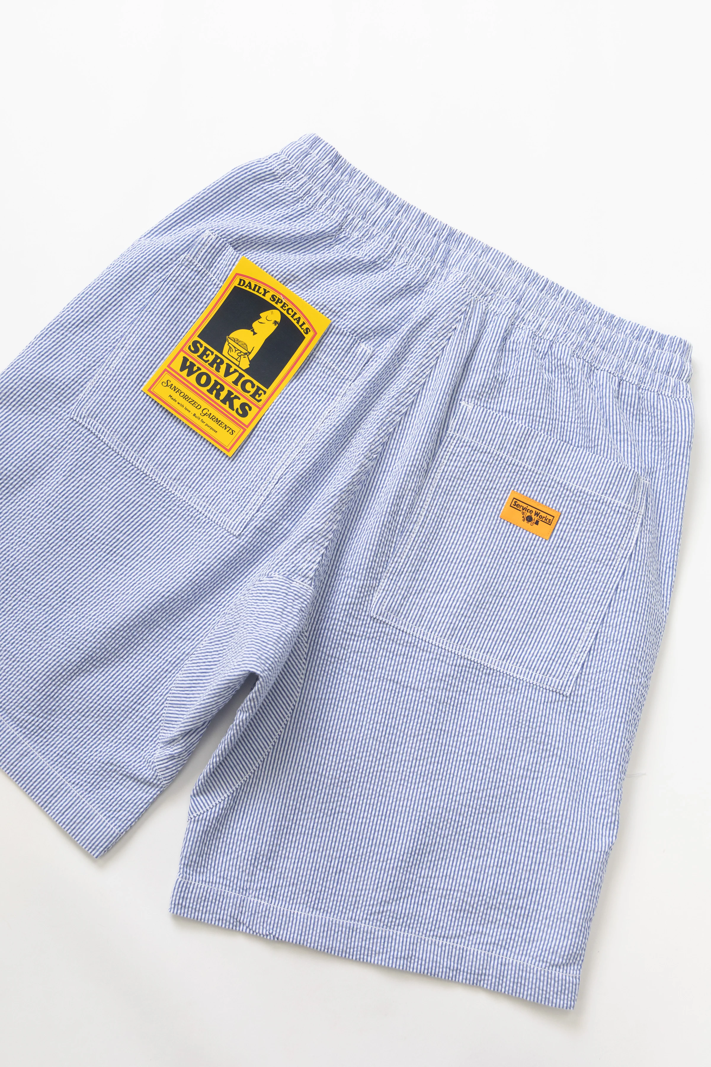 Seersucker Chef Shorts - Navy Stripe - Image 5