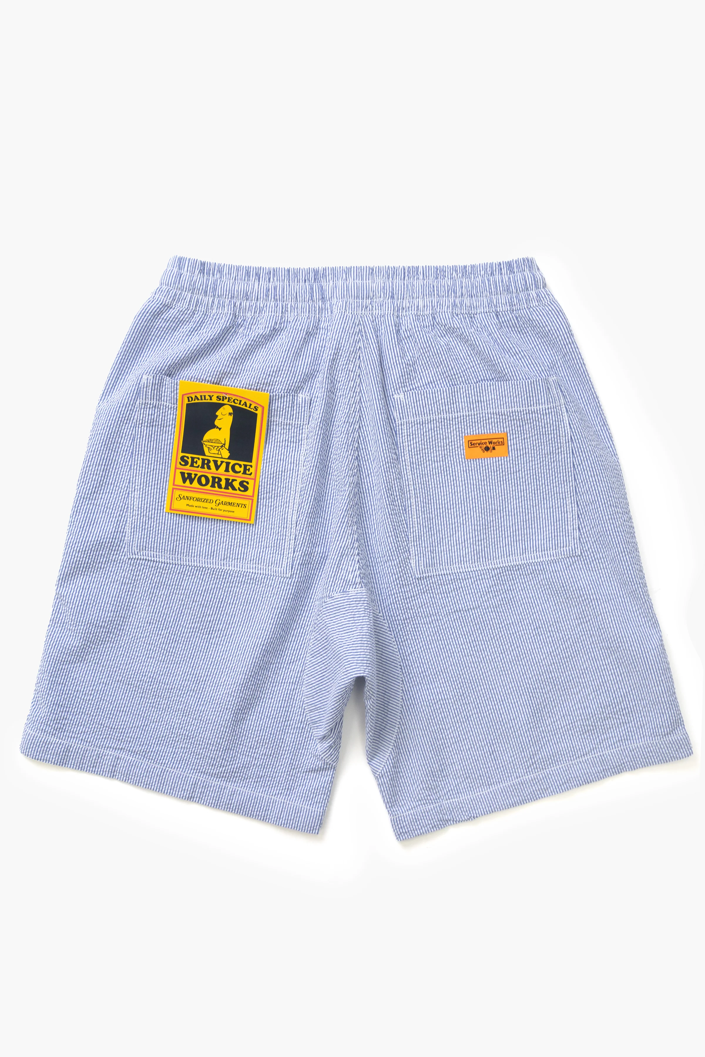 Seersucker Chef Shorts - Navy Stripe - Image 6
