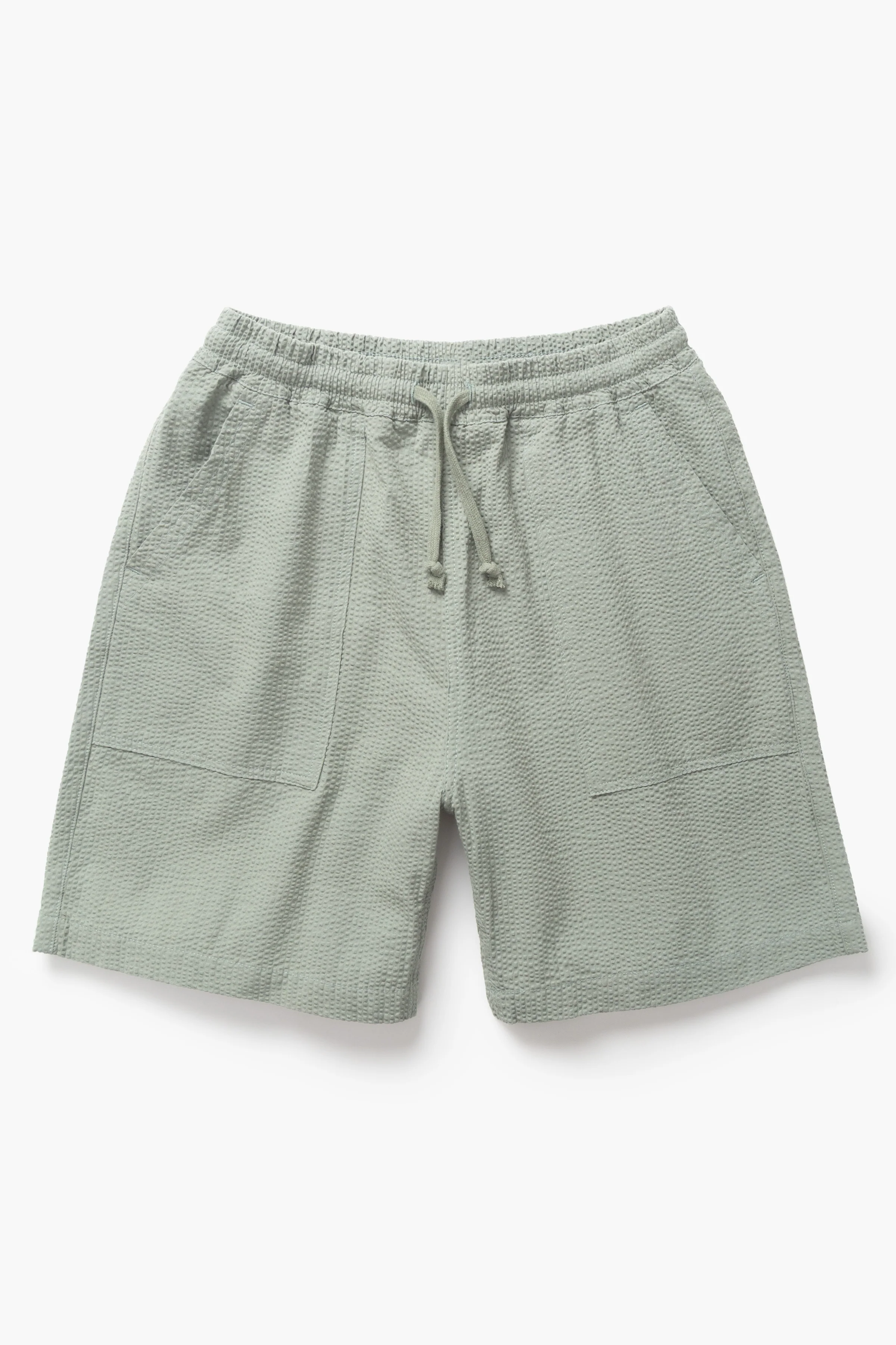 Seersucker Chef Shorts - Sage