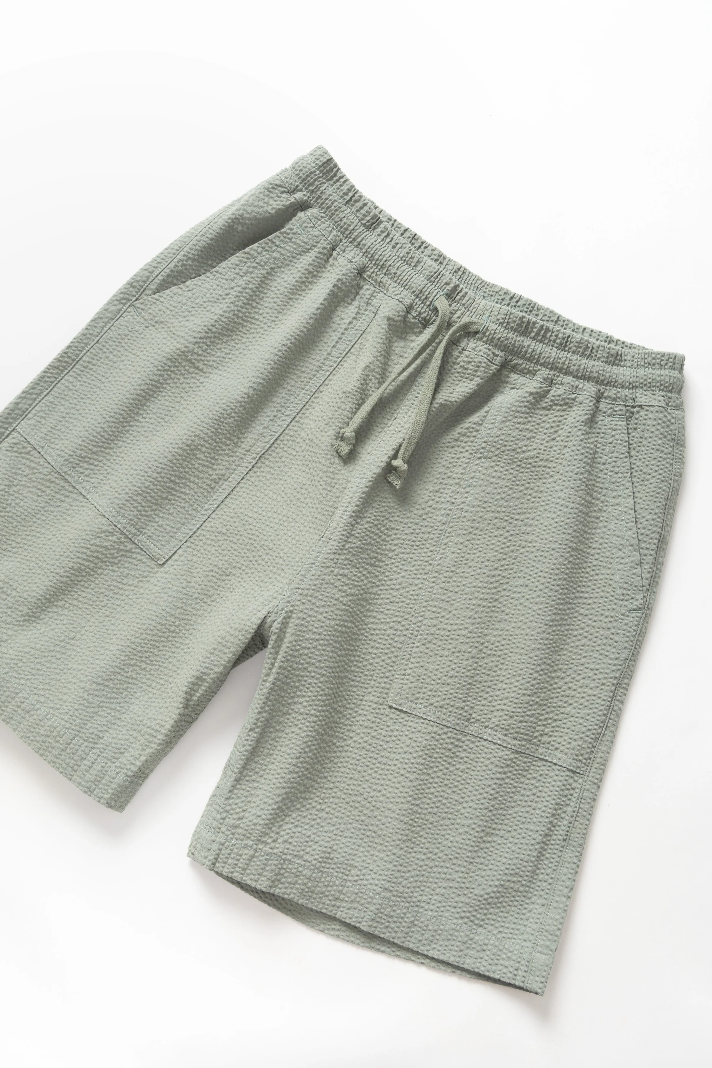 Seersucker Chef Shorts - Sage - Image 2