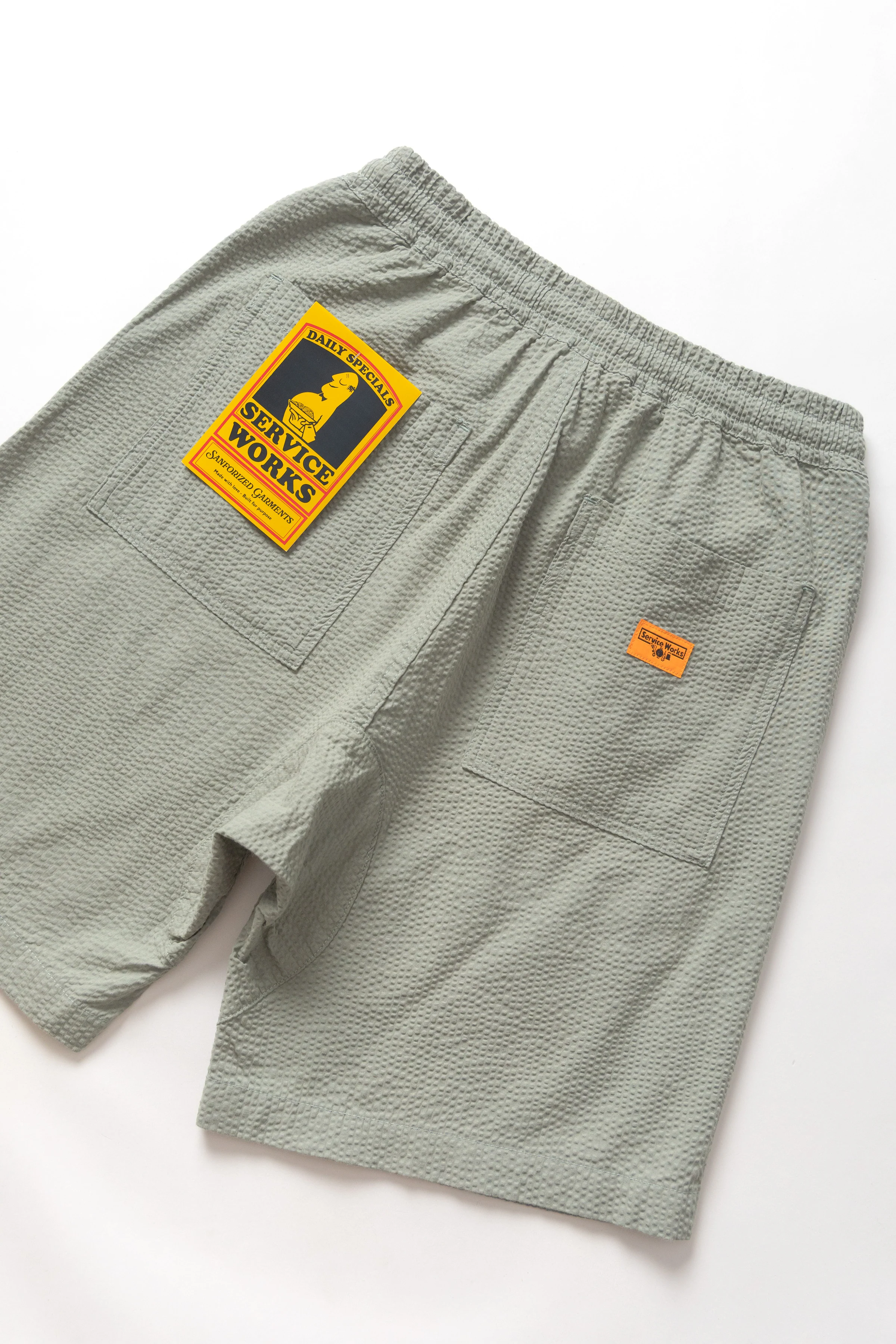 Seersucker Chef Shorts - Sage - Image 4