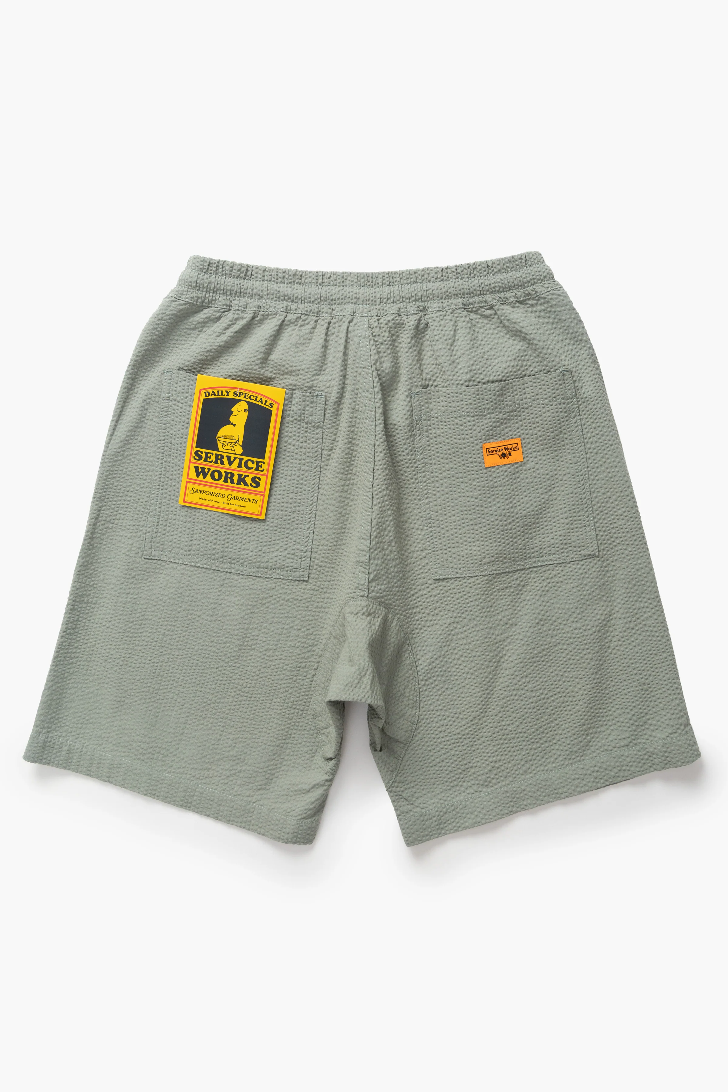 Seersucker Chef Shorts - Sage - Image 6