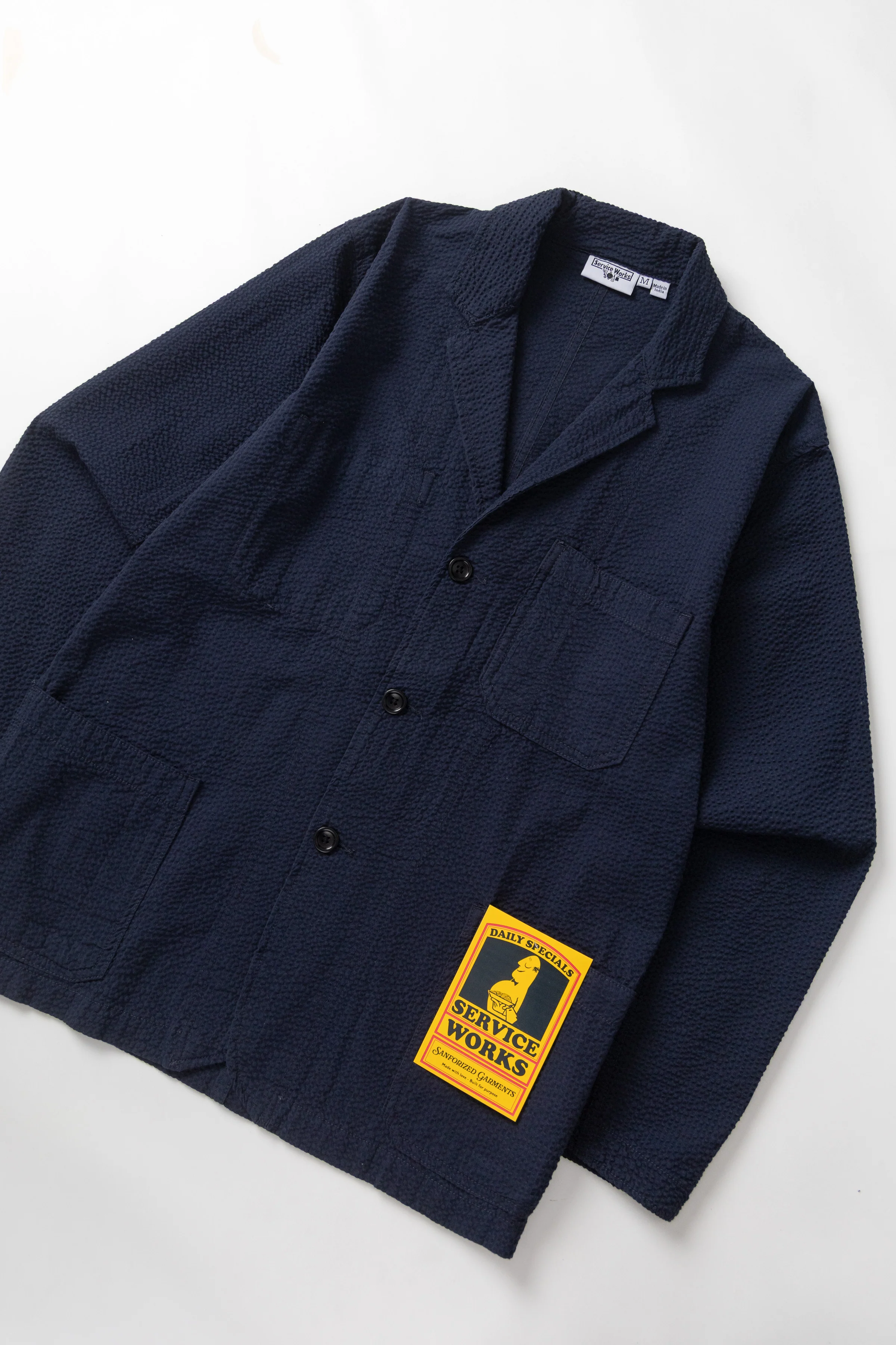 Seersucker Server Suit Jacket - Dark Navy - Image 3