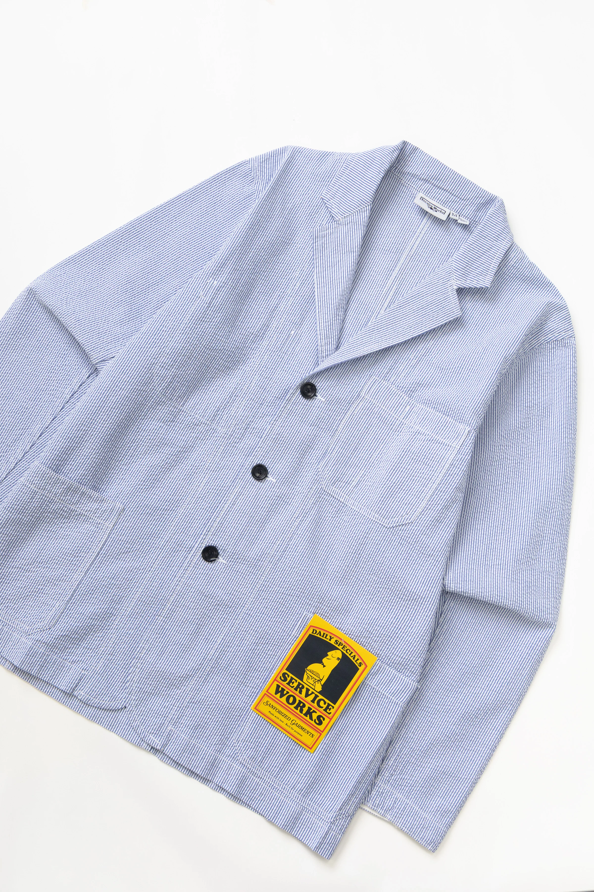 Seersucker Server Suit Jacket - Navy Stripe - Image 3