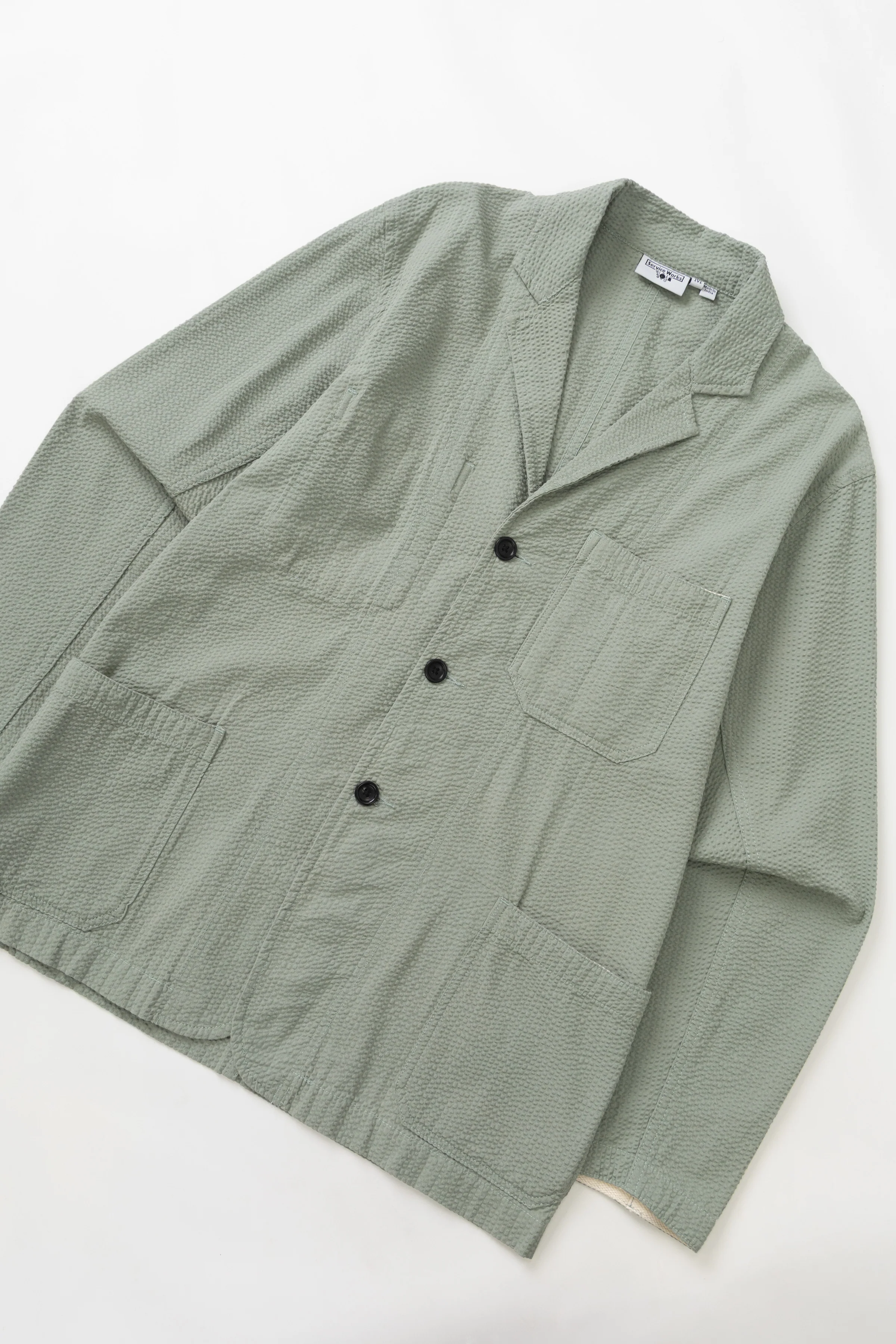 Seersucker Server Suit Jacket - Sage - Image 3