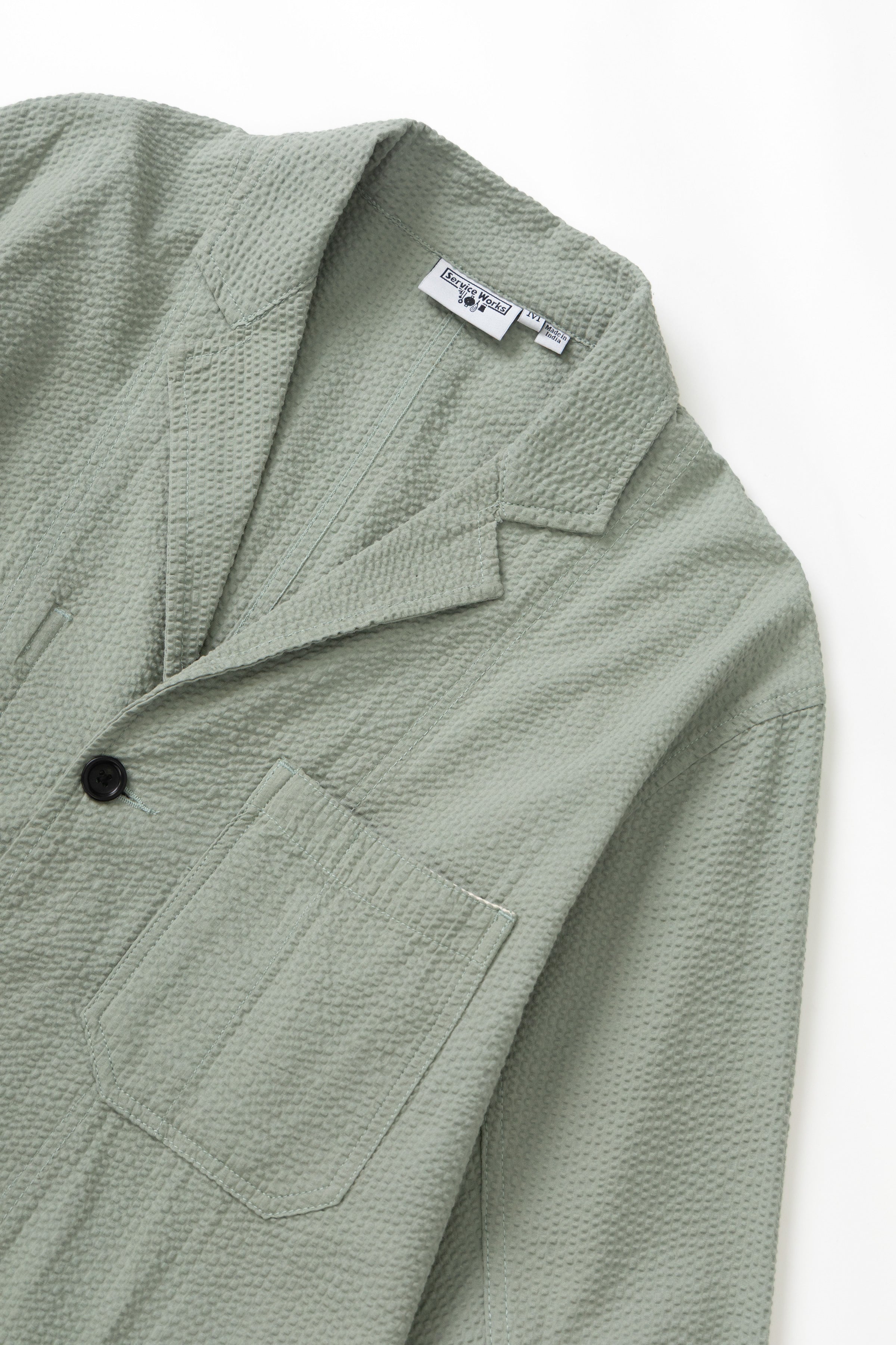 Seersucker Server Suit Jacket - Sage - Image 4