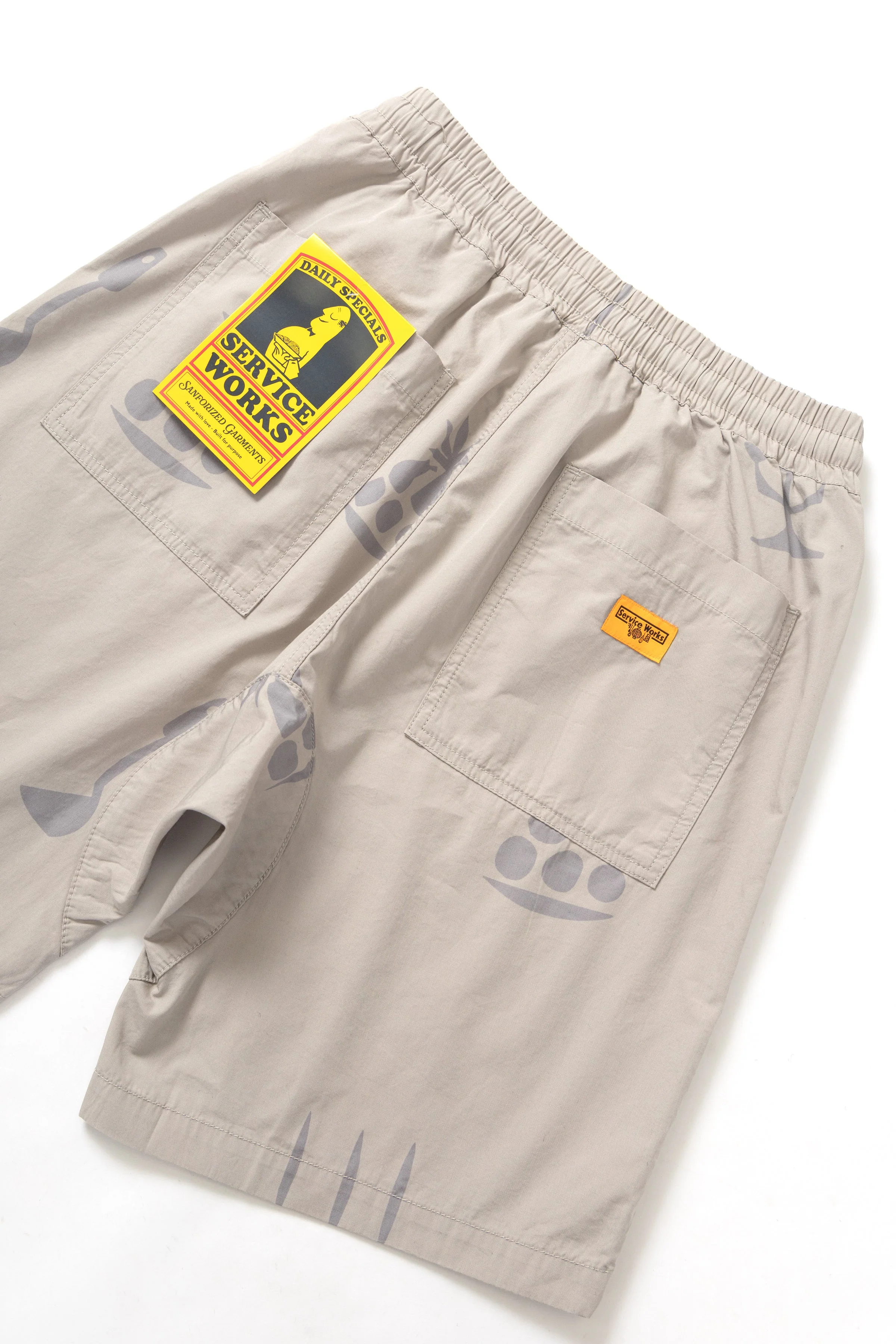 Nourish Printed Chef Shorts - Stone - Image 4