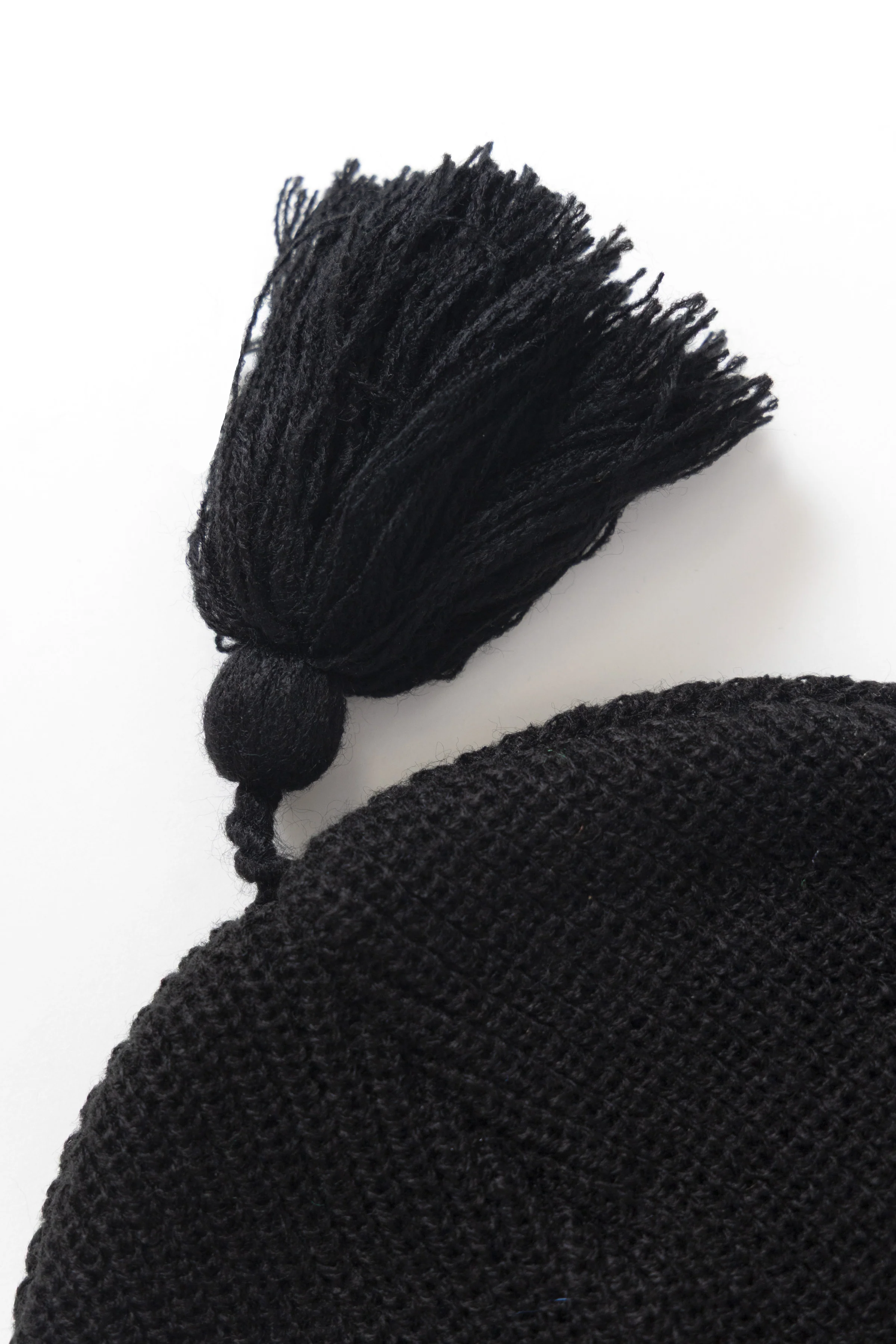 Tassel Beanie - Black - Image 3