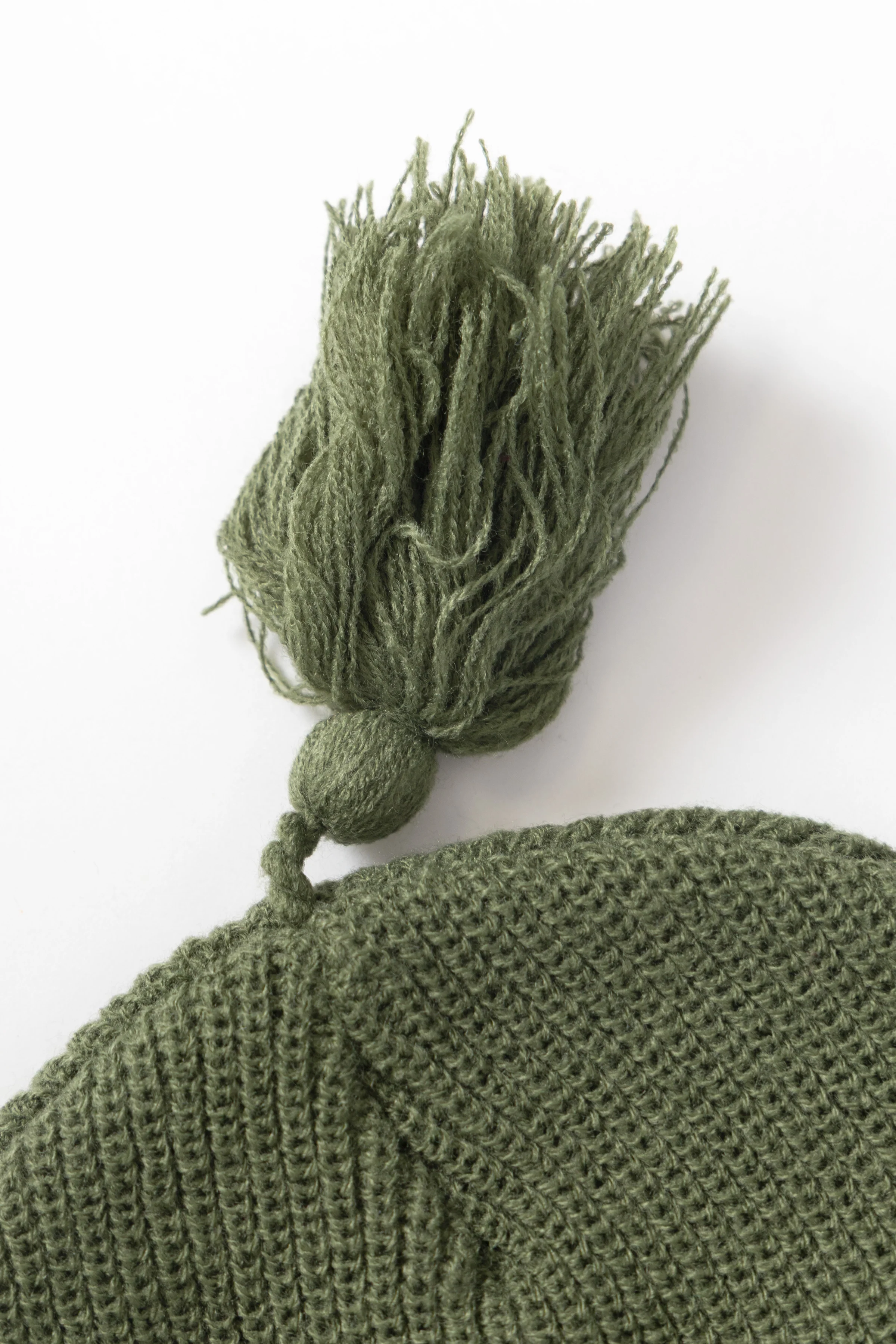 Tassel Beanie - Olive - Image 3